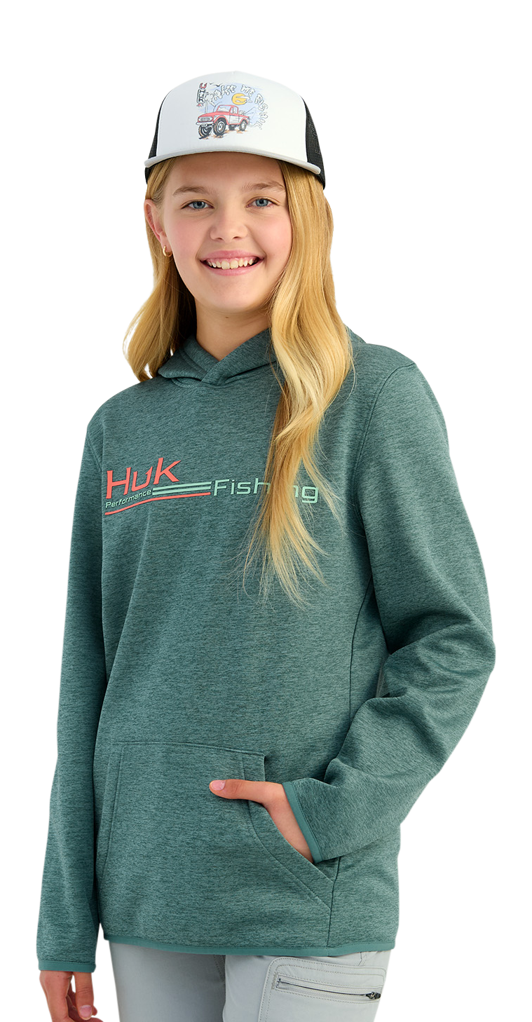 Image of Huk Coldfront Graphic Hoodie for Kids - North Atlantic