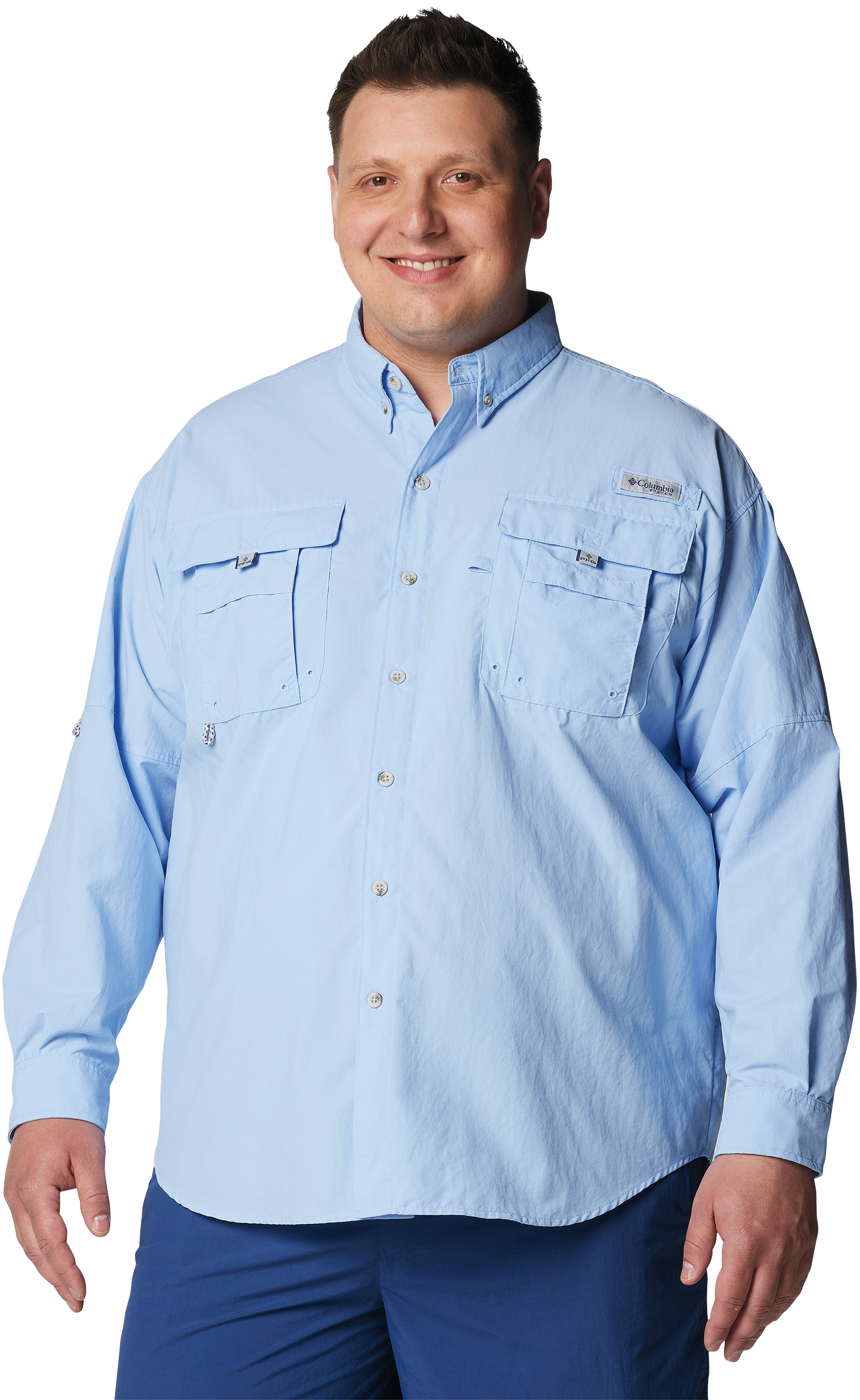 Image of Columbia PFG Bahama II Button-Up Long-Sleeve Fishing Shirt - Sail - 6X