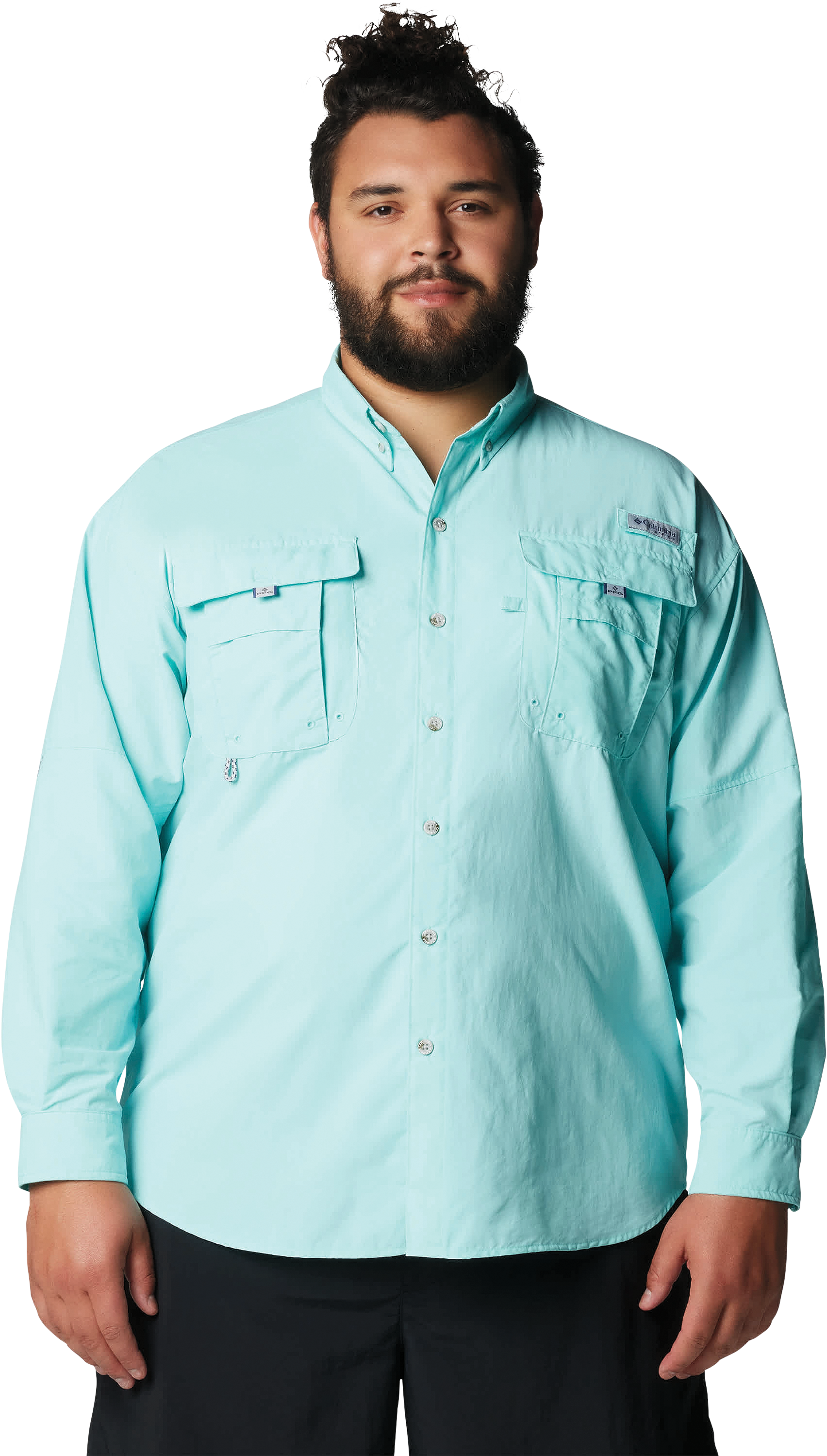 Image of Columbia PFG Bahama II Long-Sleeve Fishing Shirt for Men - Gulf Stream - 5X
