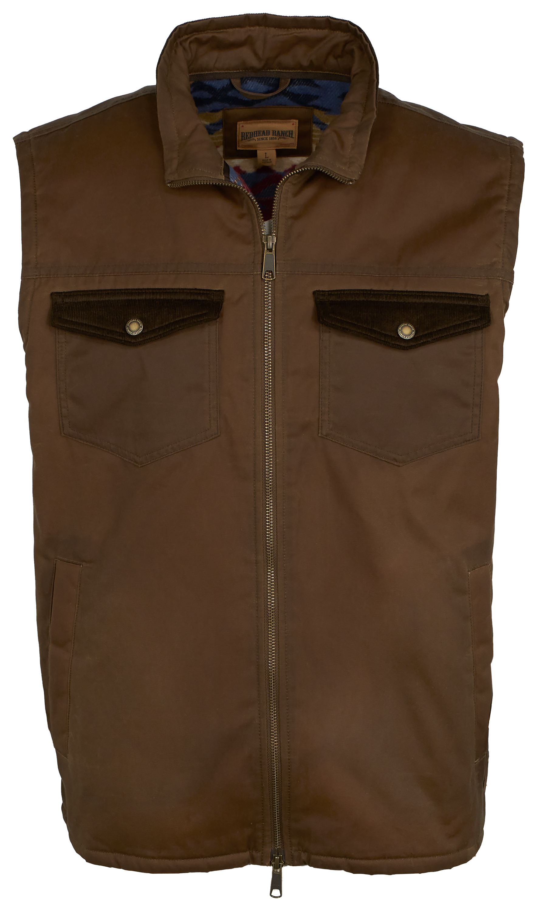 Image of RedHead Ranch Waxed Cotton Vest for Men - Ermine - XL
