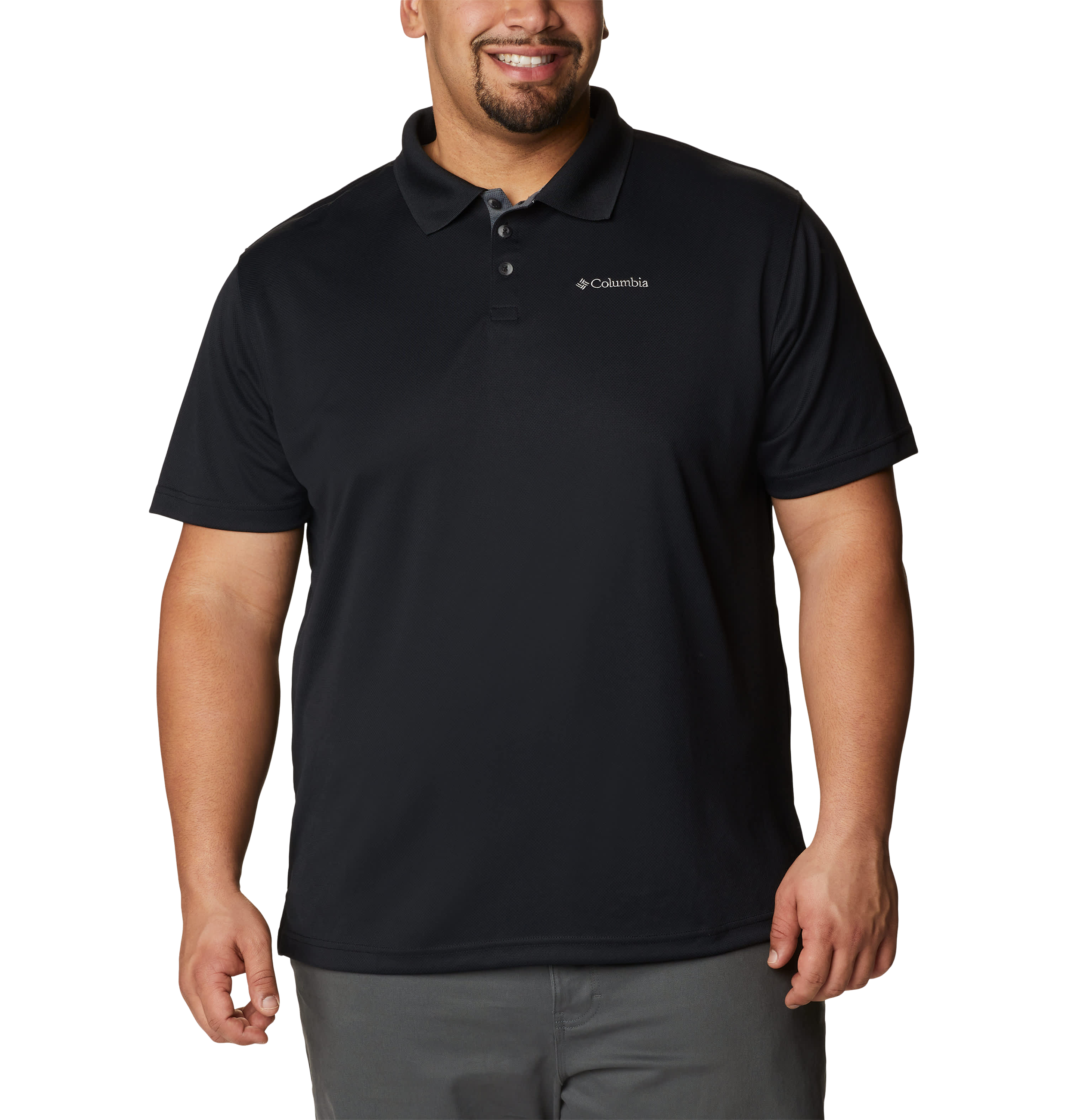 Image of Columbia Utilizer Short-Sleeve Polo for Men - Black - 6X