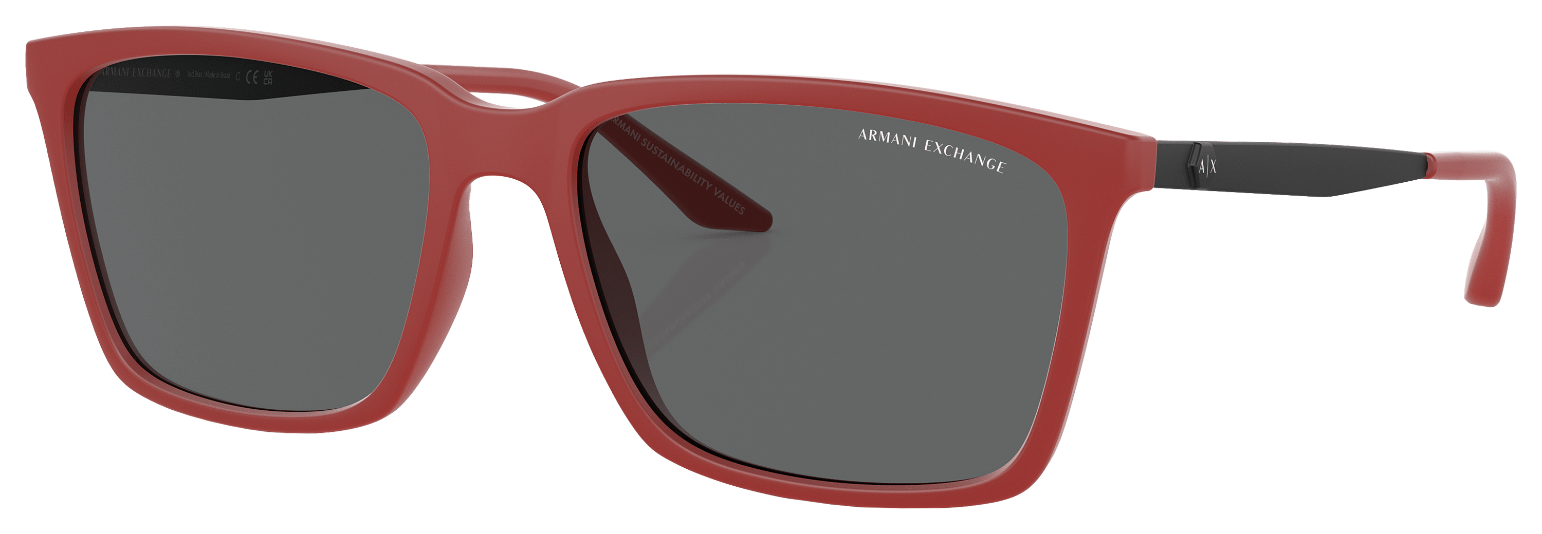 Image of Armani Exchange AX4138S Sunglasses - Matte Red/Dark Grey
