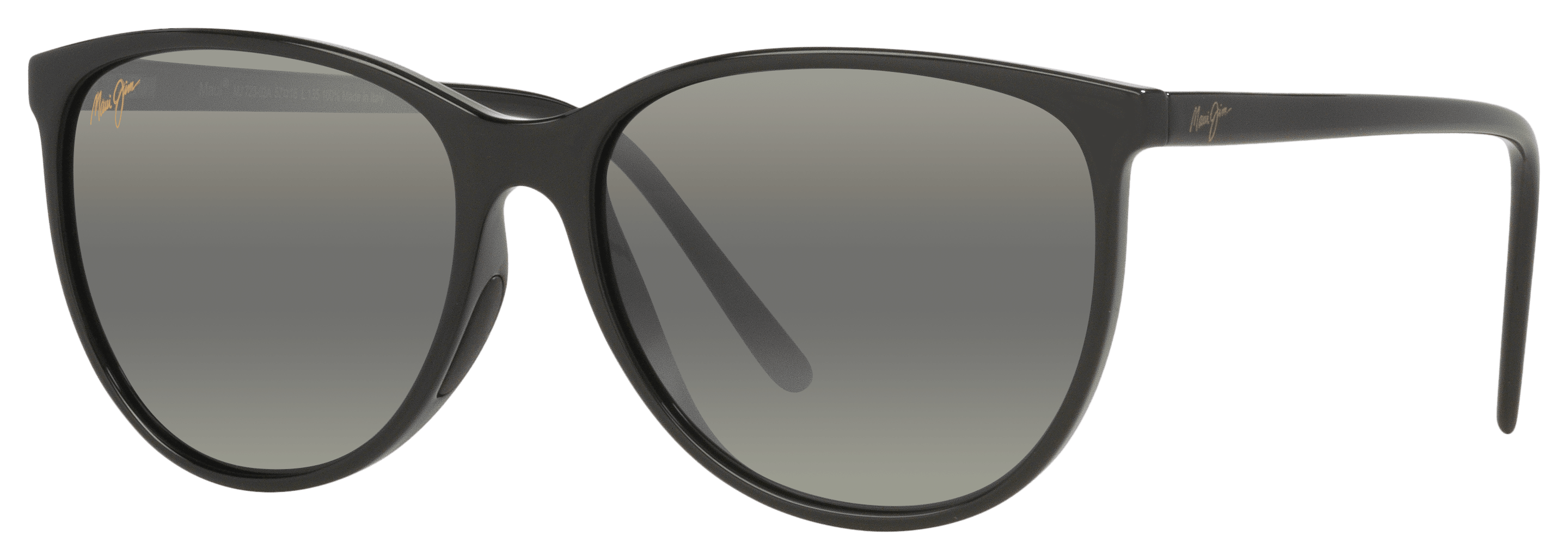 Image of Maui Jim Ocean 580G Glass Polarized Sunglasses - Black Shiny/Neutral Gray - Medium