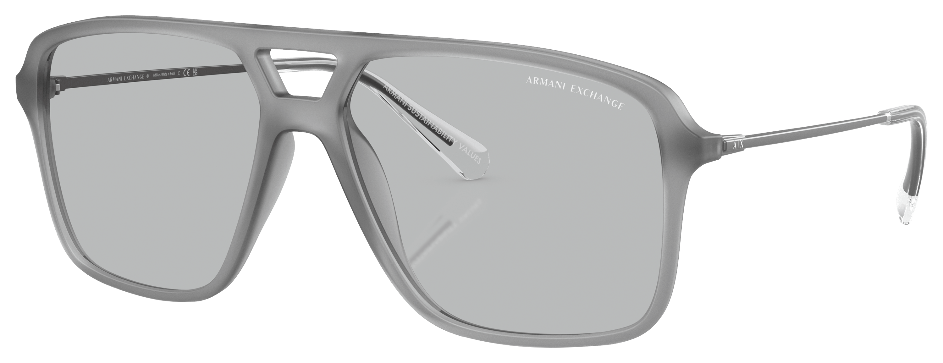 Image of Armani Exchange AX4150SU Sunglasses - Opalescent Gray/Light Gray- X-Large