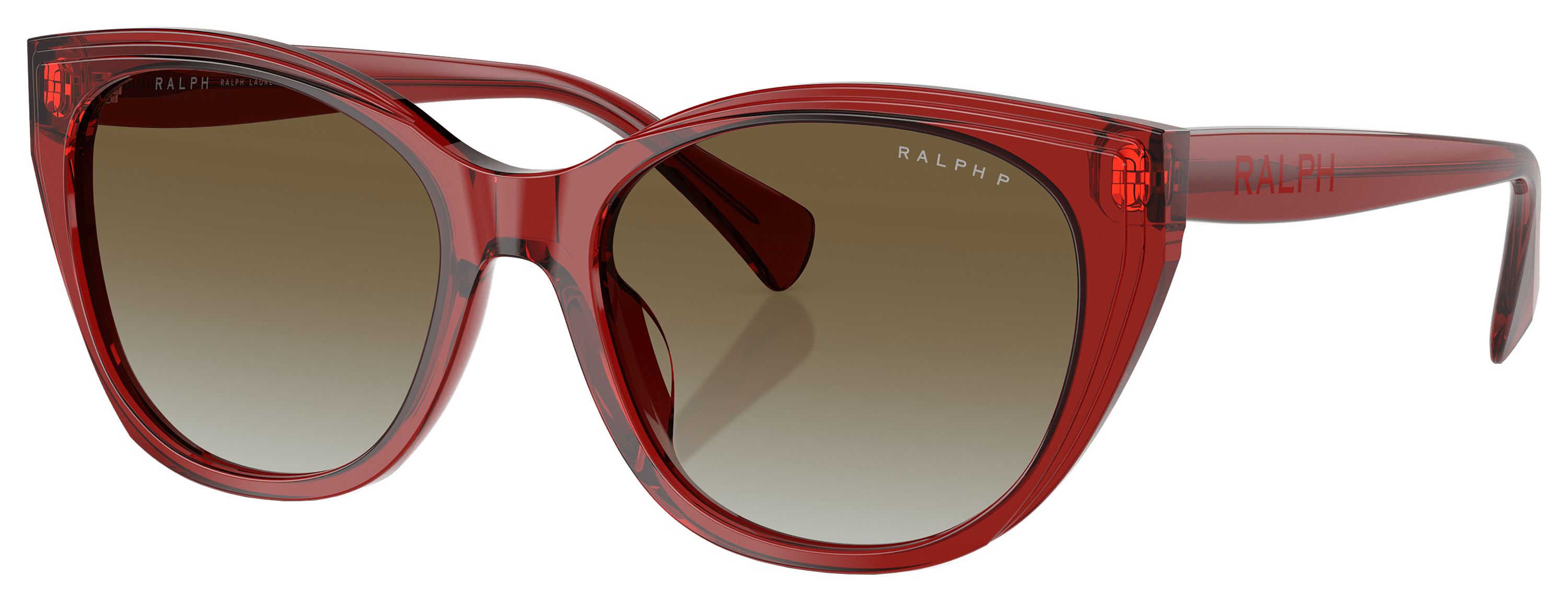Image of Ralph RA5324U Sunglasses for Ladies - Shiny Transparent Burgundy/Brown Gradient - Large