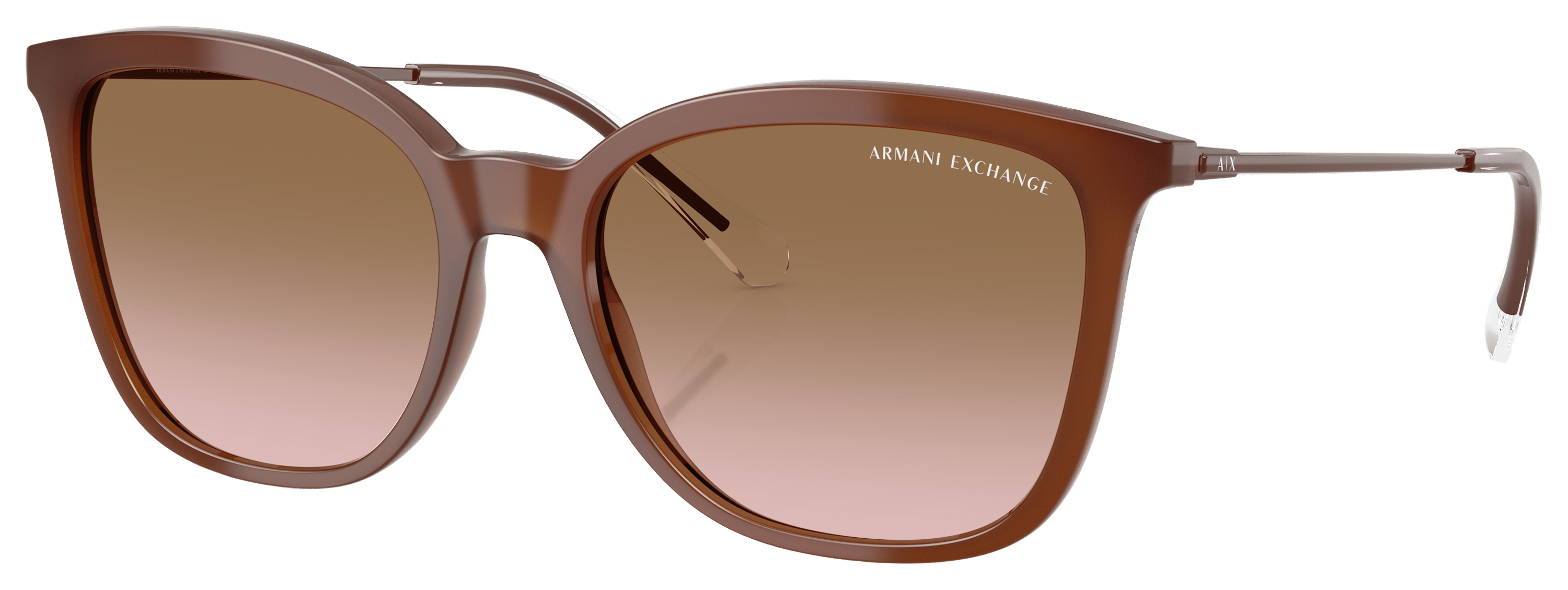 Image of Armani Exchange AX4151S Sunglasses for Ladies - Opalescent Dark Brown/Pink/Gray Gradient - Large