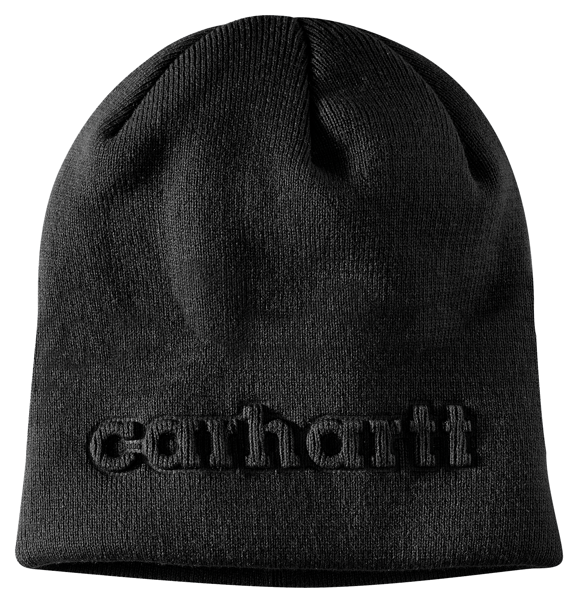 Image of Carhartt Knit Embossed Logo Beanie - Black