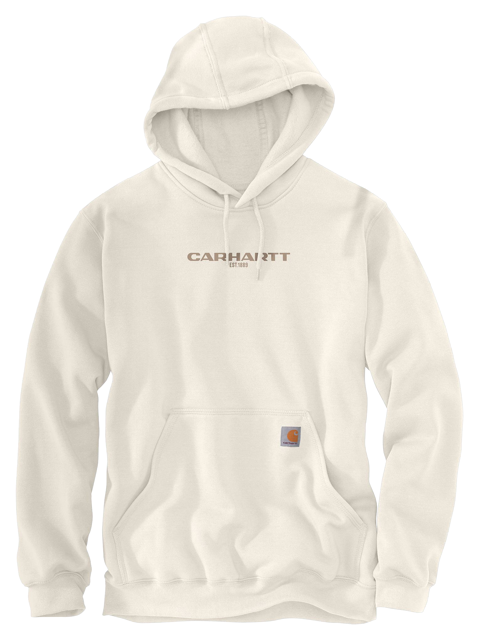 Image of Carhartt Rain Defender Loose-Fit Midweight 1889 Long-Sleeve Graphic Hoodie for Men - Malt - 2XL