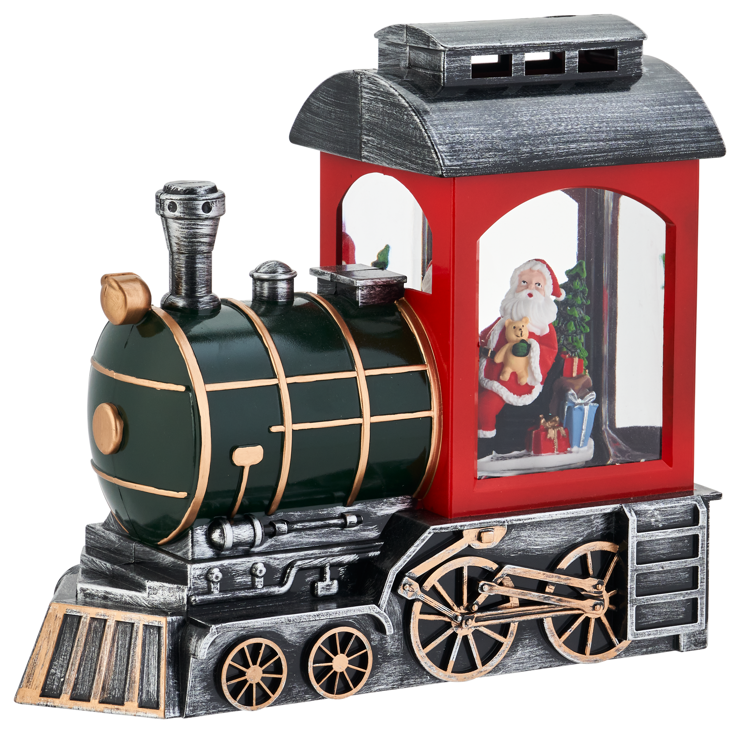 BASS PRO SHOPS Light-Up Santa Train Snow Globe