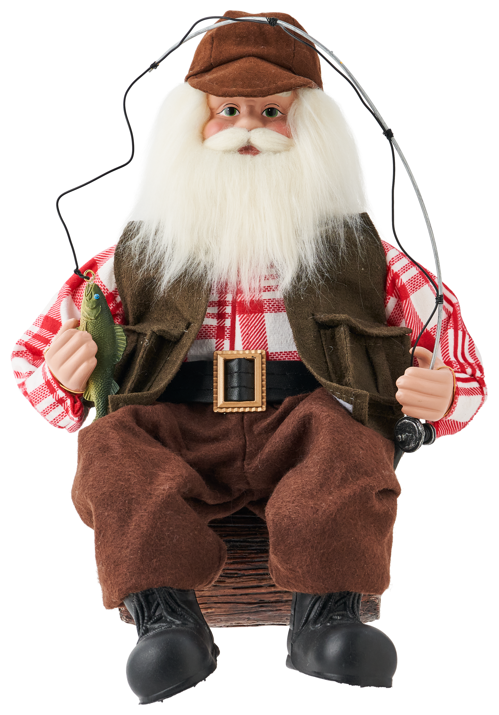 BASS PRO SHOPS Sitting Fishing Santa D+¬cor