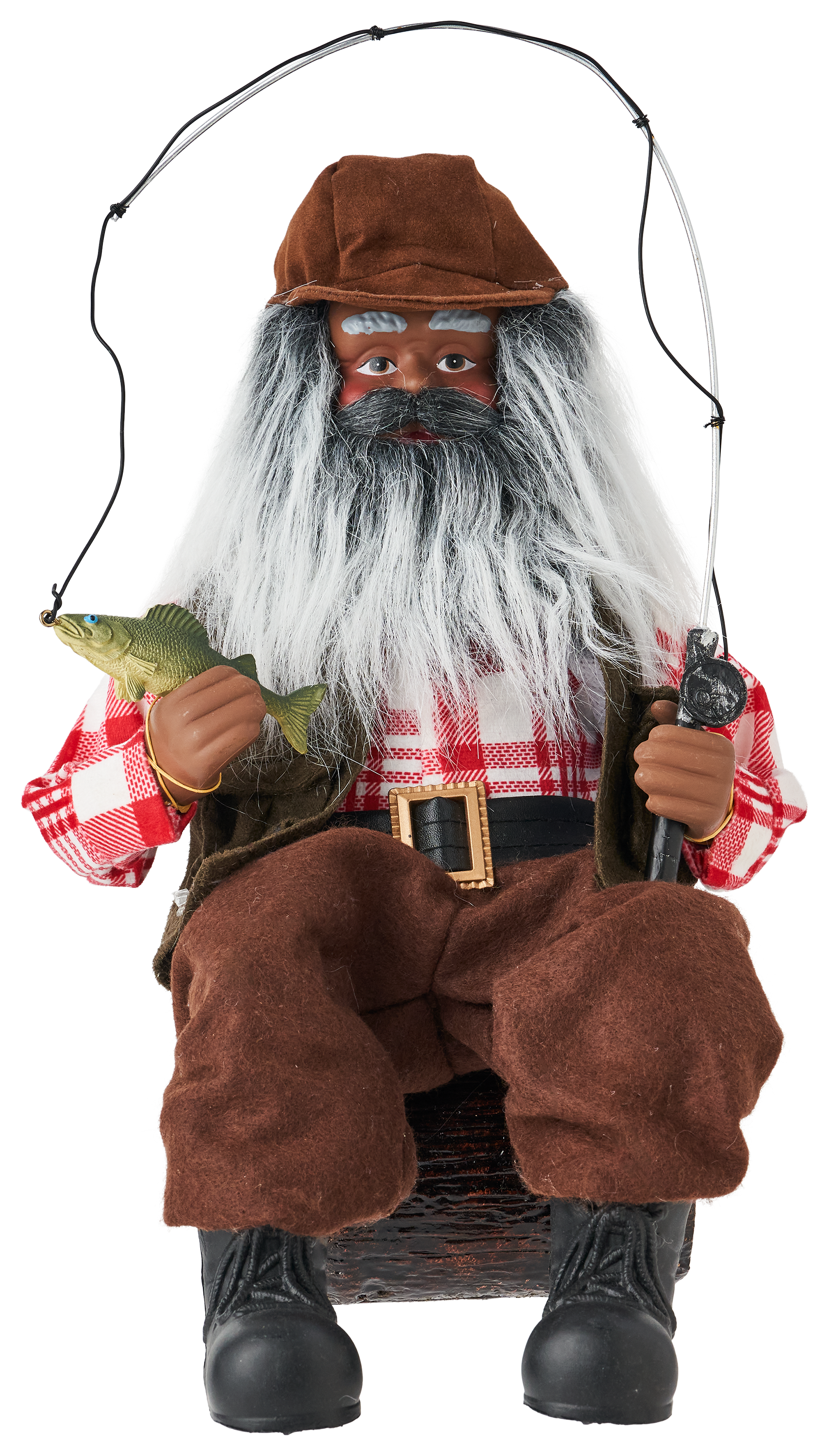 BASS PRO SHOPS Sitting Fishing Santa D+¬cor