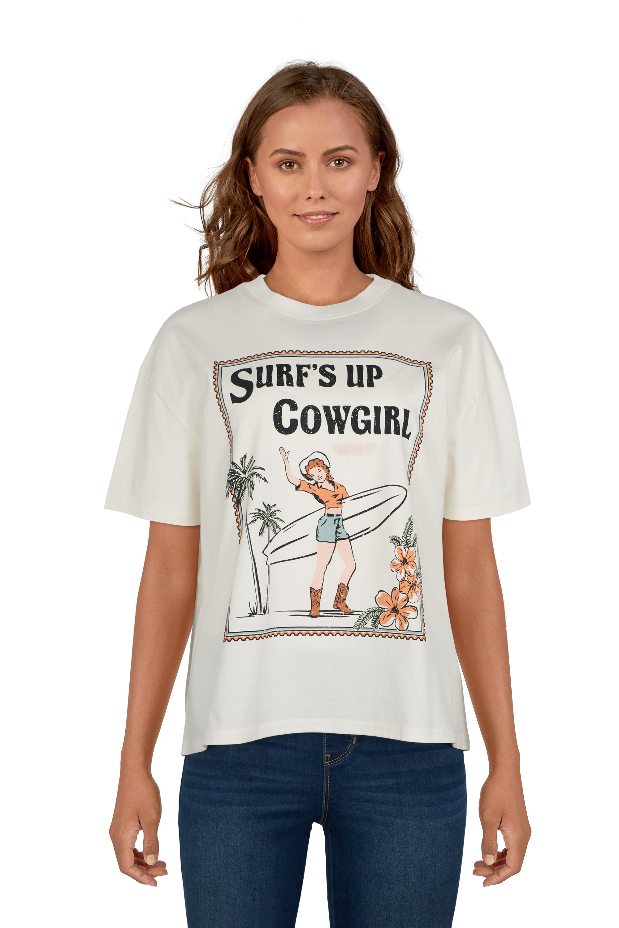 Natural Reflections Surf's Up Cowgirl Short-Sleeve Shirt for Ladies                                                             