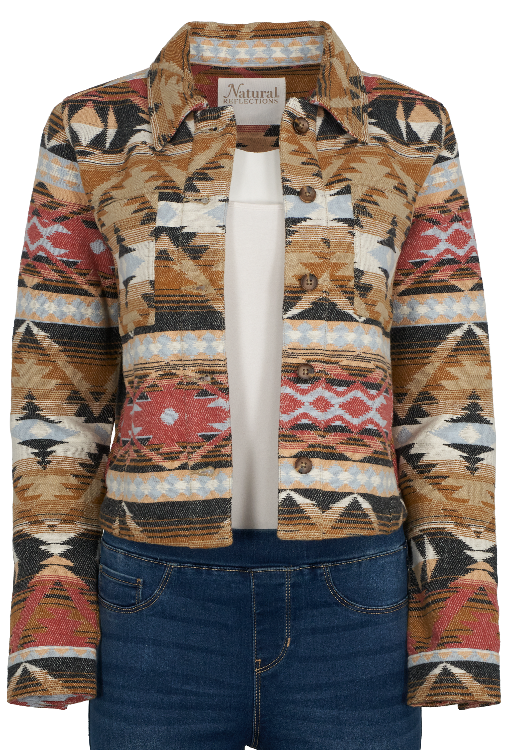 NATURAL REFLECTIONS Aztec Cropped Jacket