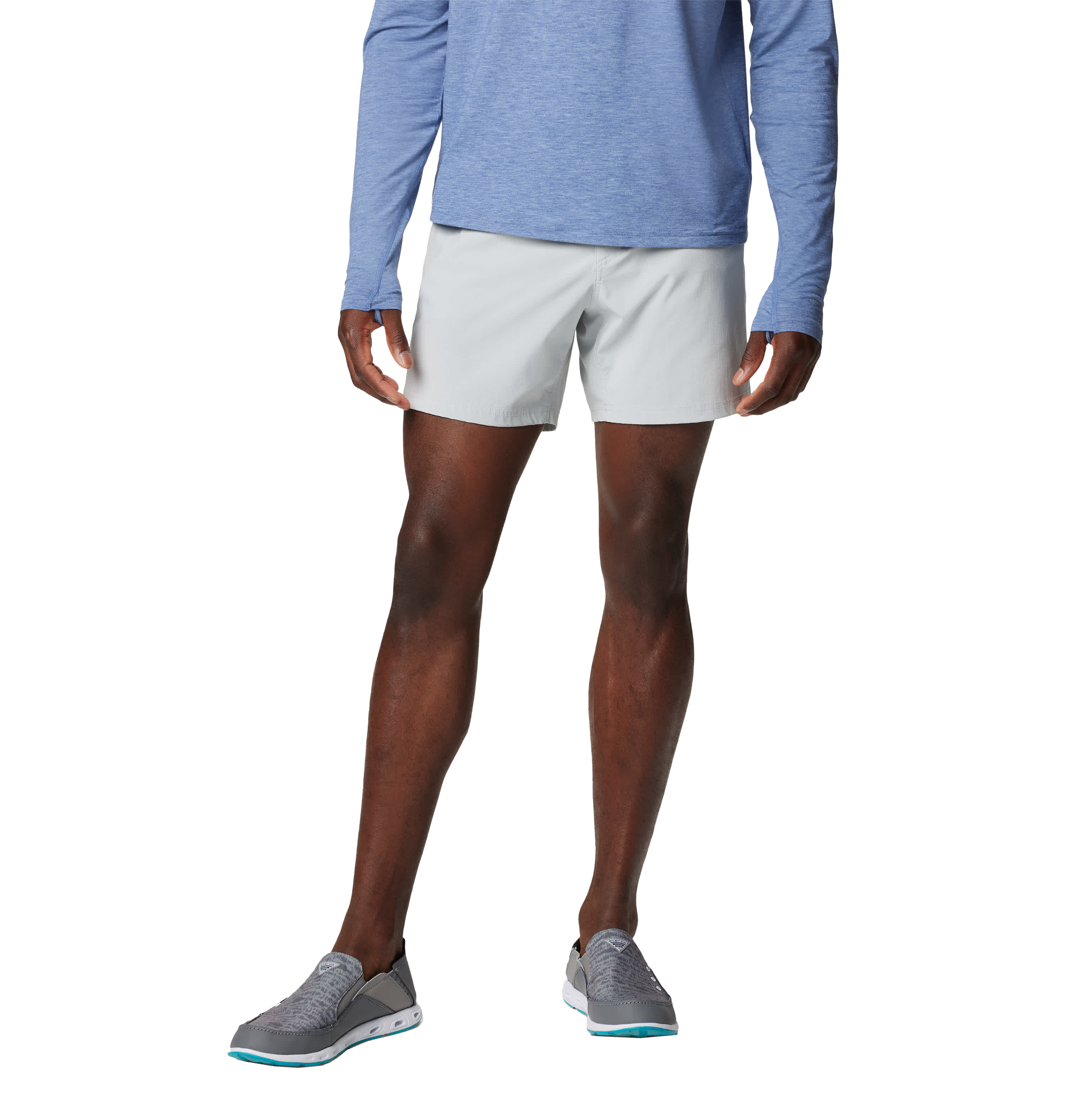 Image of Columbia PFG Uncharted Shorts for Men - Cool Grey