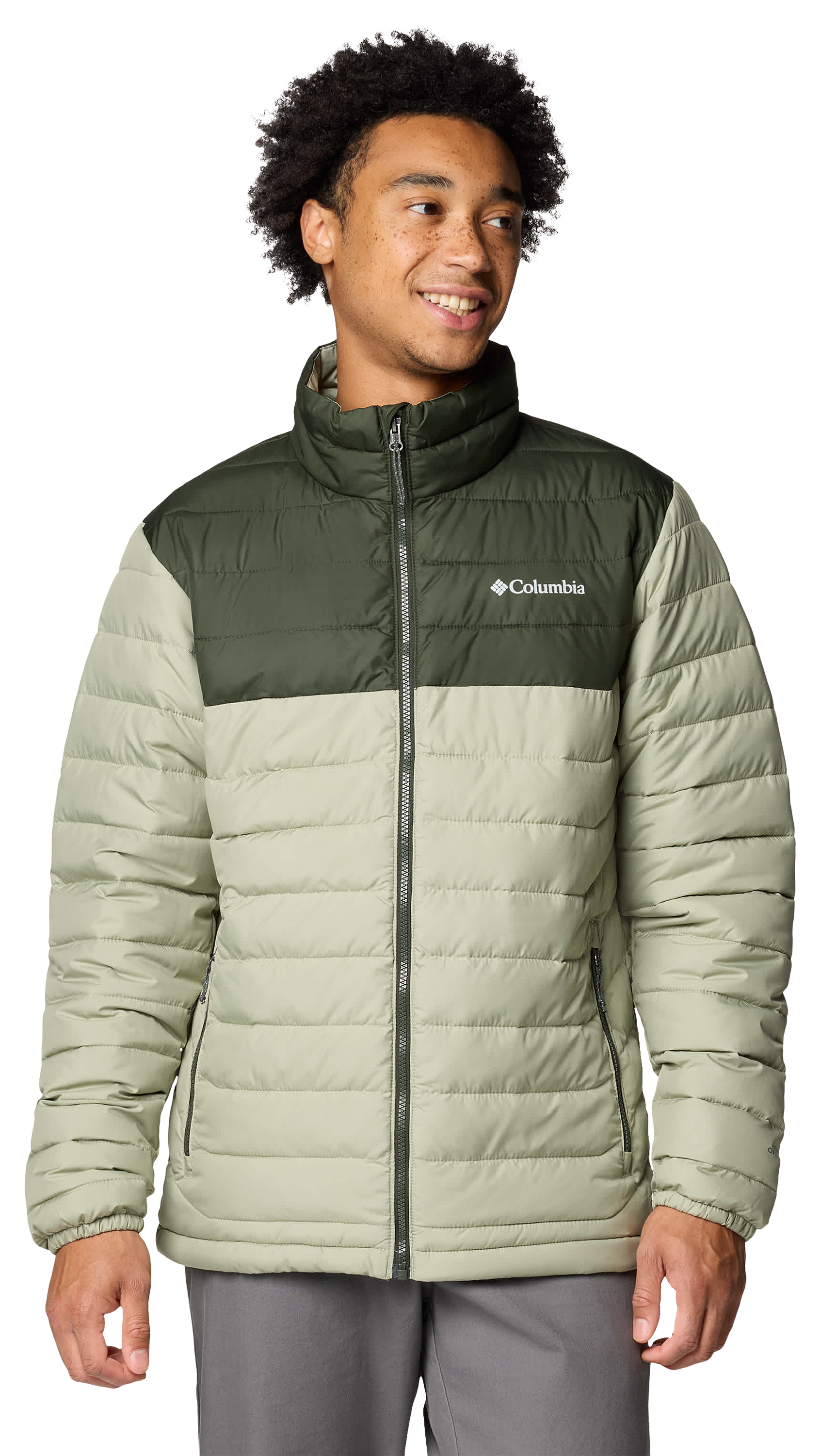 Image of Columbia Powder Lite II Jacket for Men - Safari/Greenscape - S