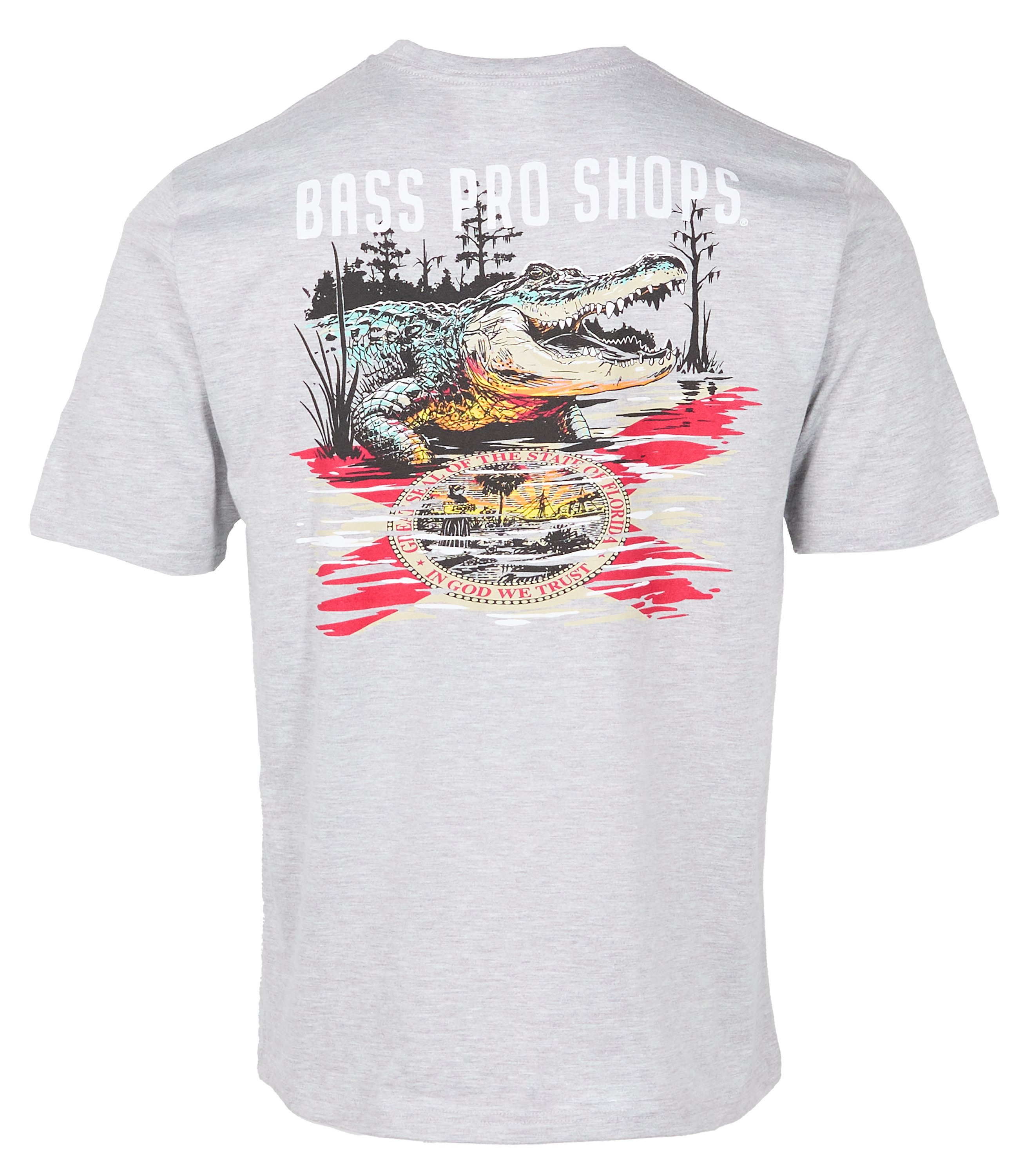 Image of Bass Pro Shops Florida Gator Paint Short-Sleeve T-Shirt for Men - Heather Grey