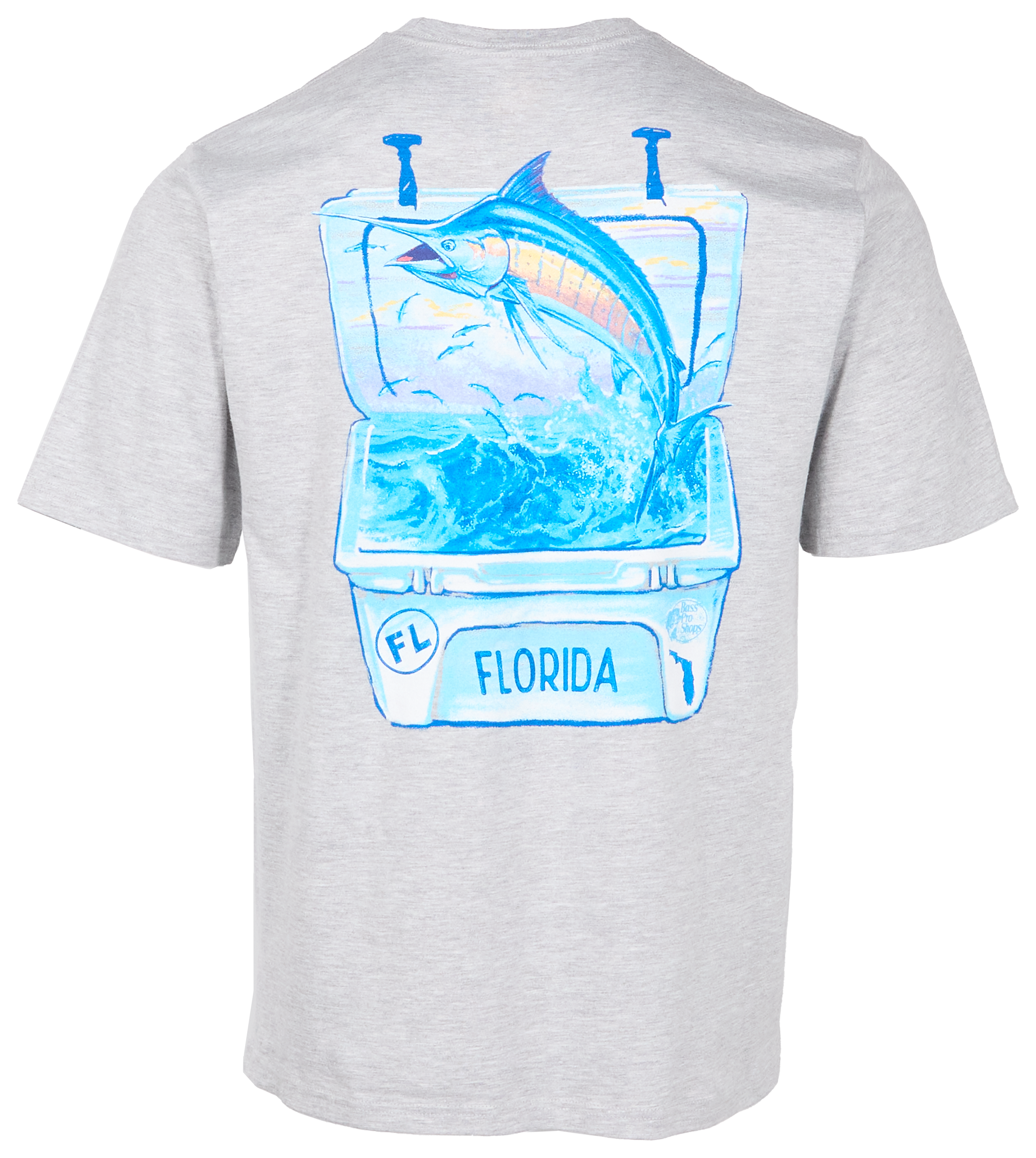 Image of Bass Pro Shops Florida Marlin Cooler Short-Sleeve T-Shirt for Men - Heather Grey