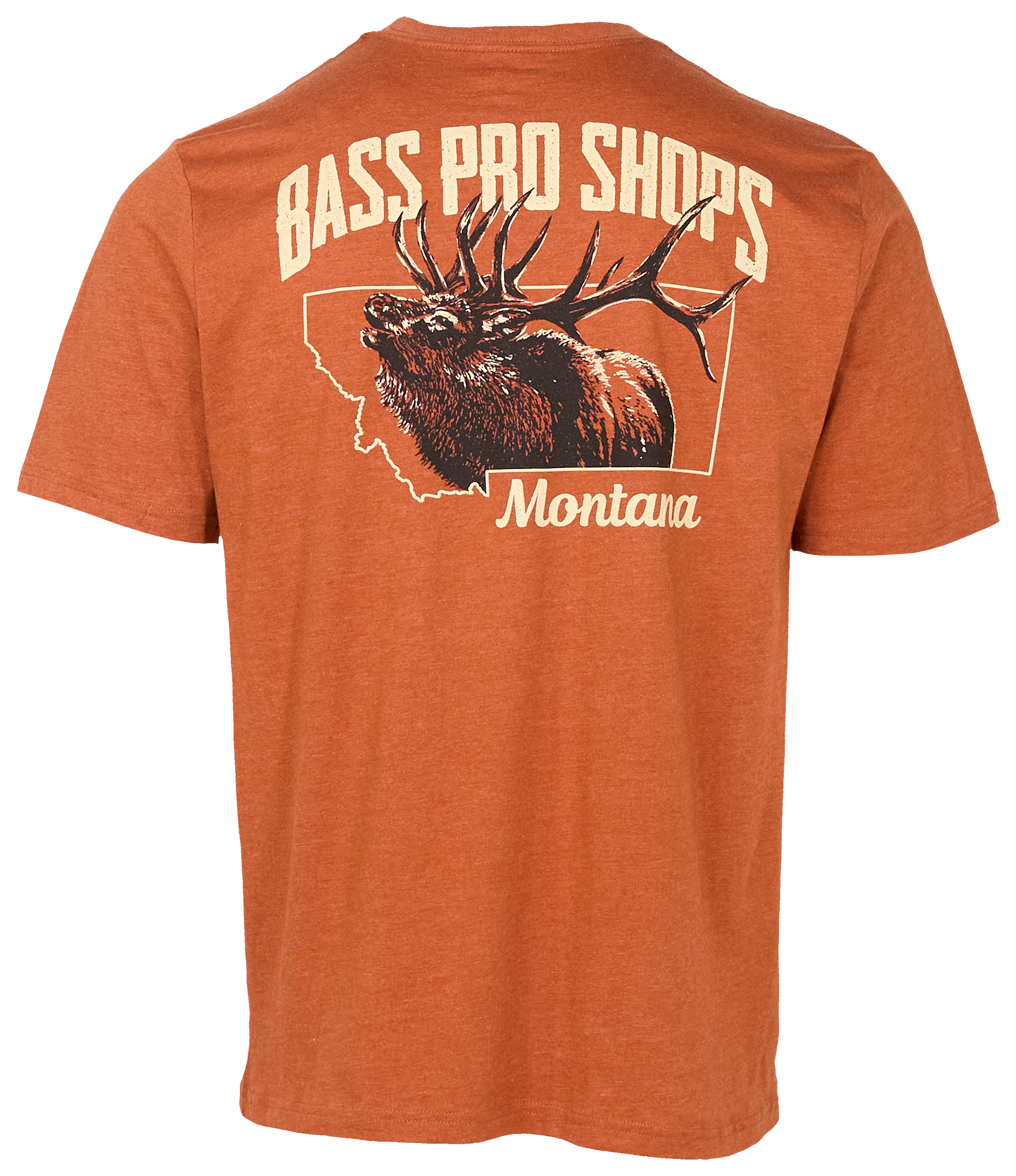 Image of Bass Pro Shops Montana Elk Short-Sleeve T-Shirt for Men - Rust Heather