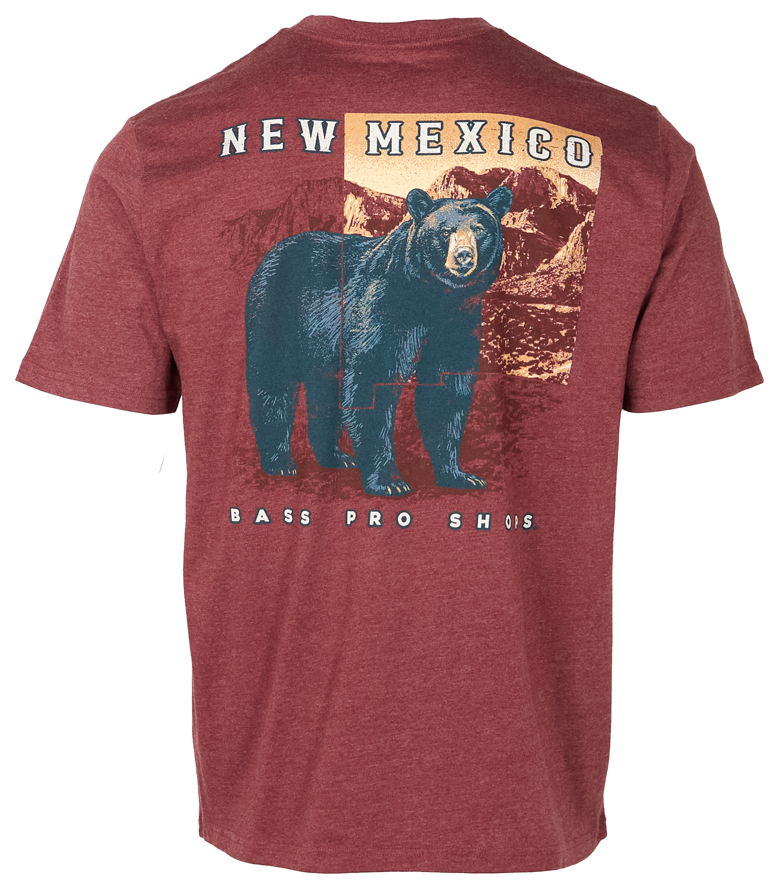 Image of Bass Pro Shops New Mexico Black Bear Short-Sleeve T-Shirt for Men - Maroon Heather - L