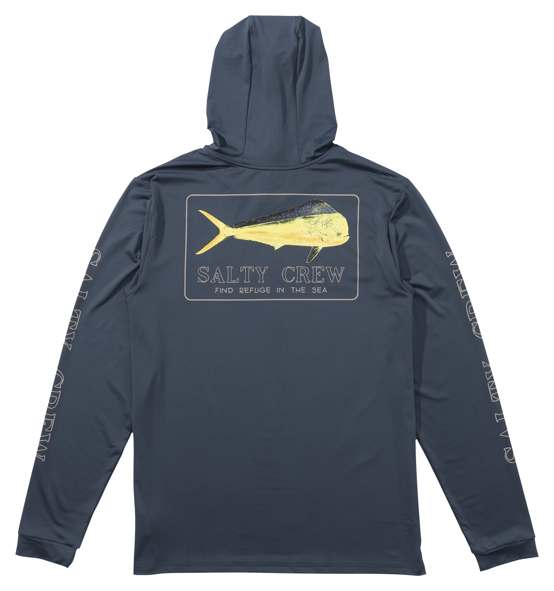 Image of Salty Crew Golden Mahi Long-Sleeve Hoodie Sunshirt for Men - Bluefin