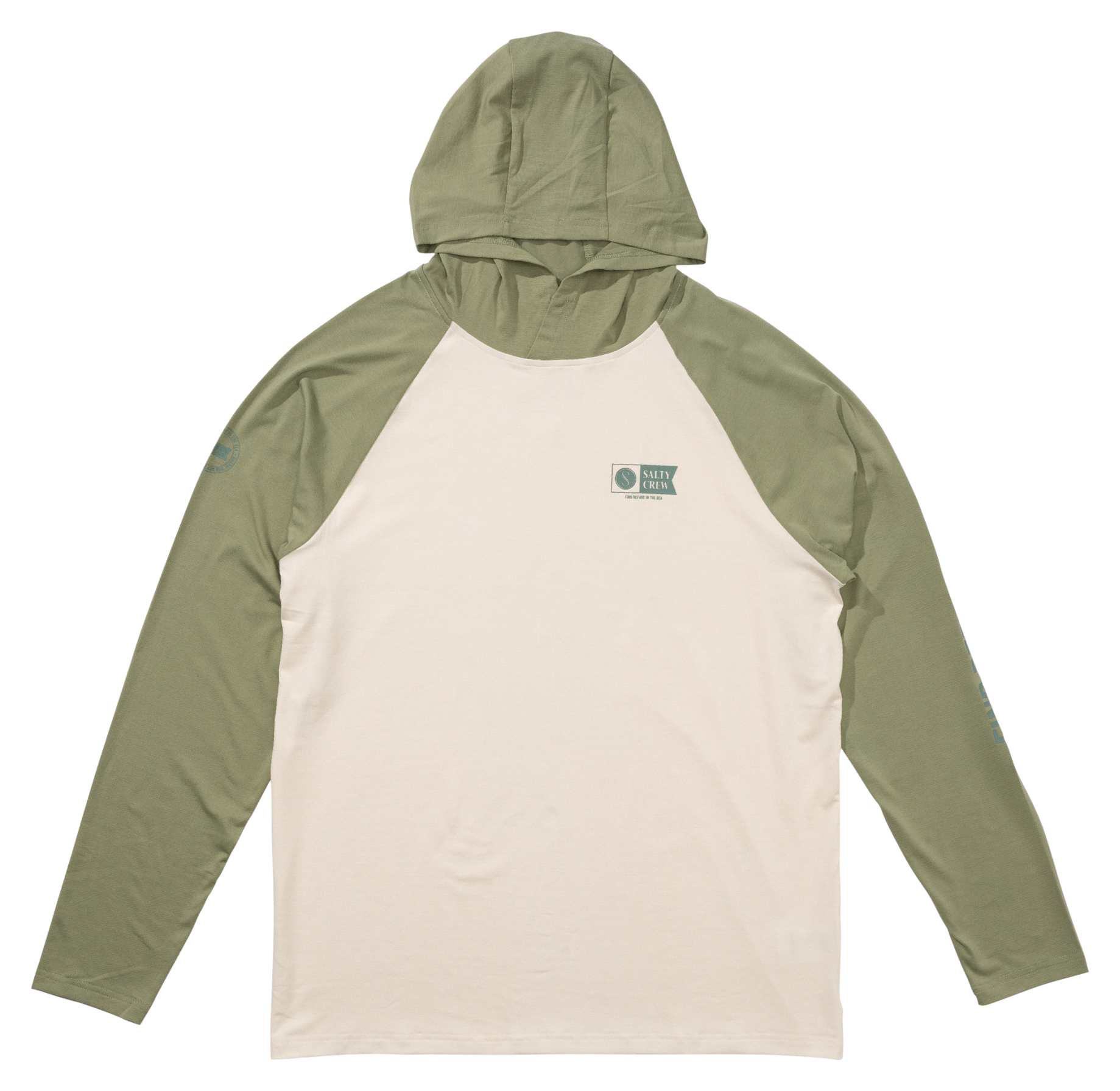 Image of Salty Crew Lurking Long-Sleeve Hooded Sunshirt - Birch Oil Green