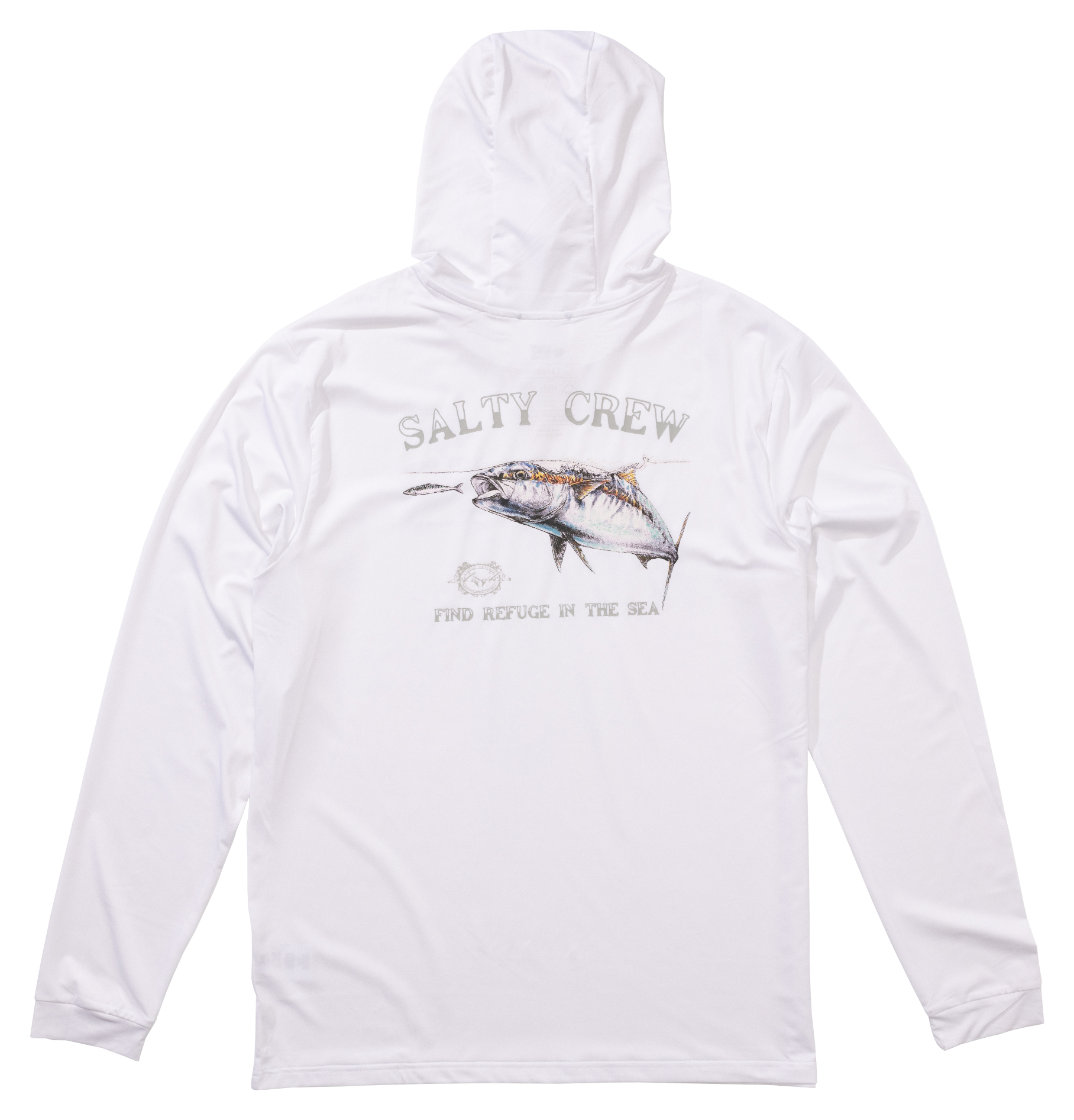 Image of Salty Crew Surface Long-Sleeve Hooded Sunshirt for Men - White