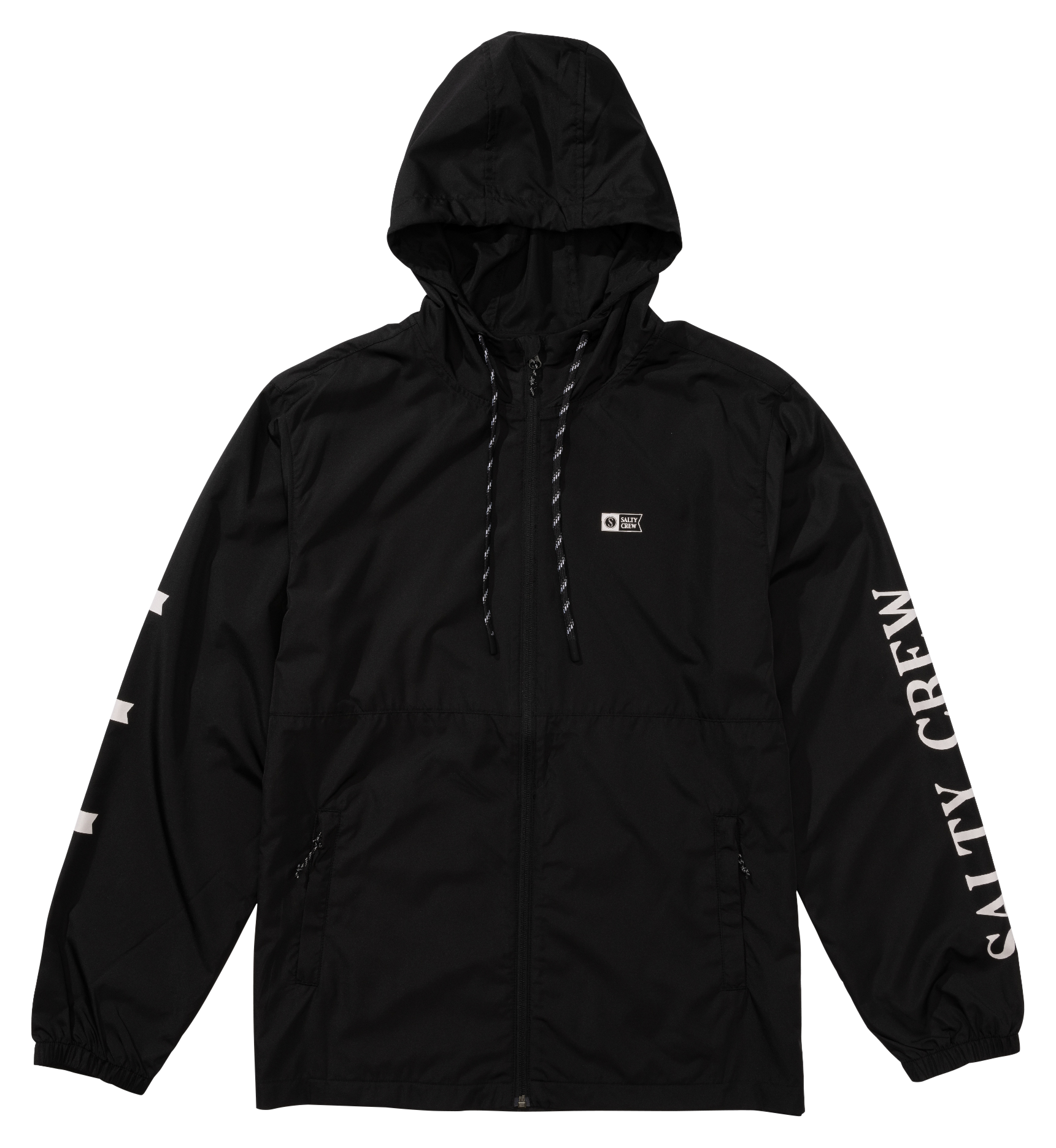 Image of Salty Crew Surface Windbreaker Jacket for Men - Black - 2XL