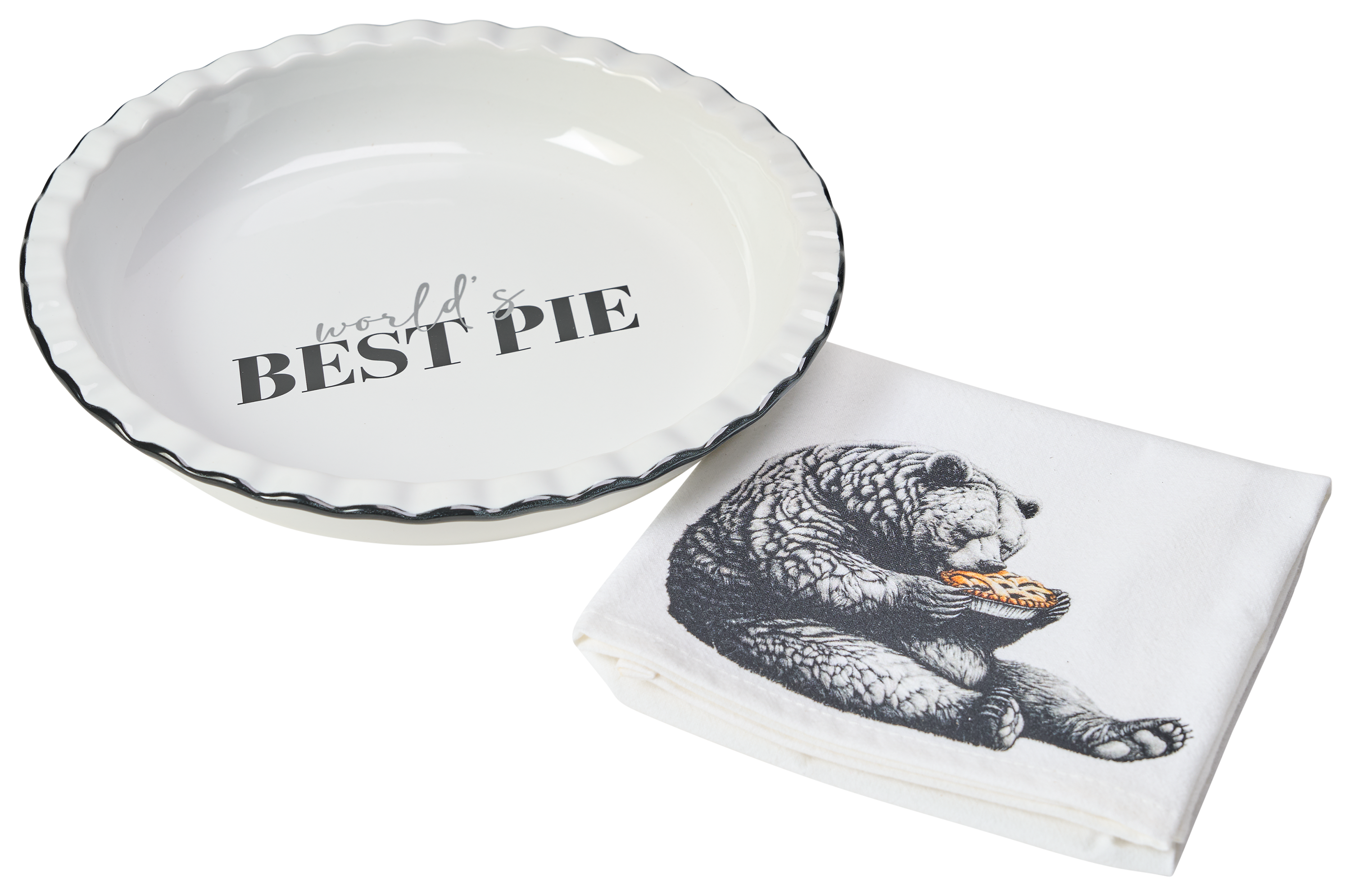BASS PRO SHOPS Pie Dish with Tea Towel