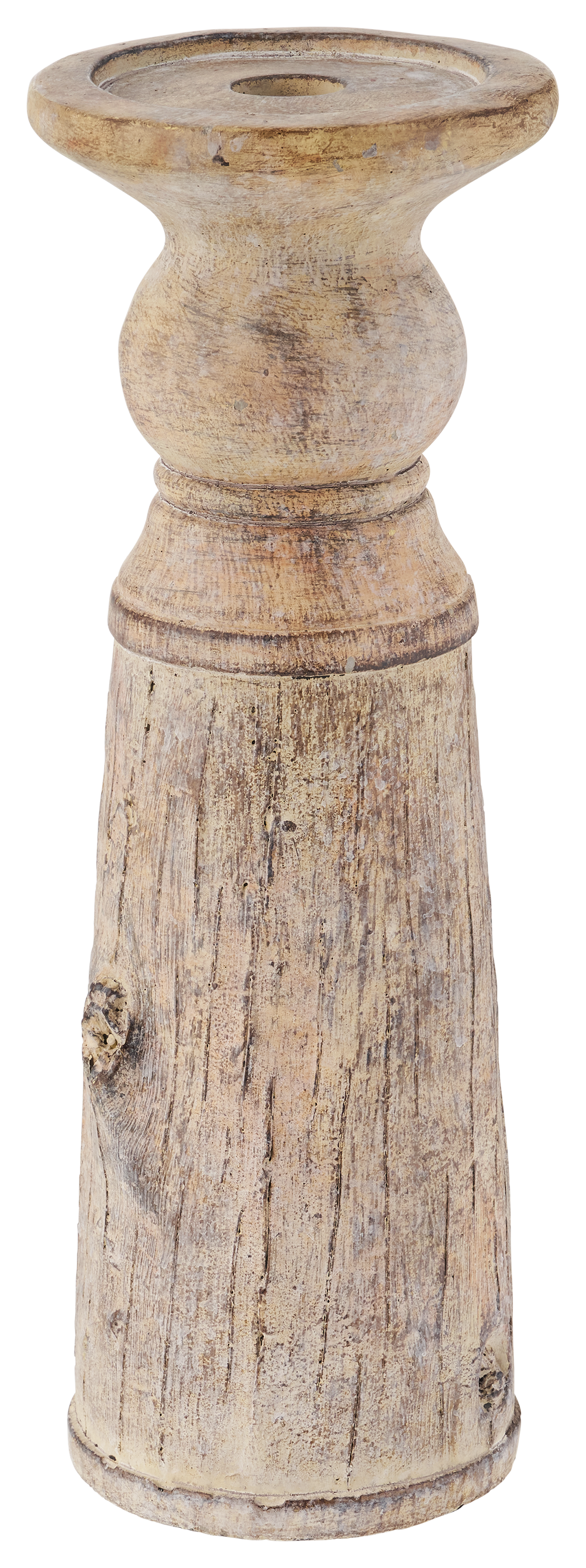 WHITE RIVER HOME Faux Wood Tapered Candle Holder