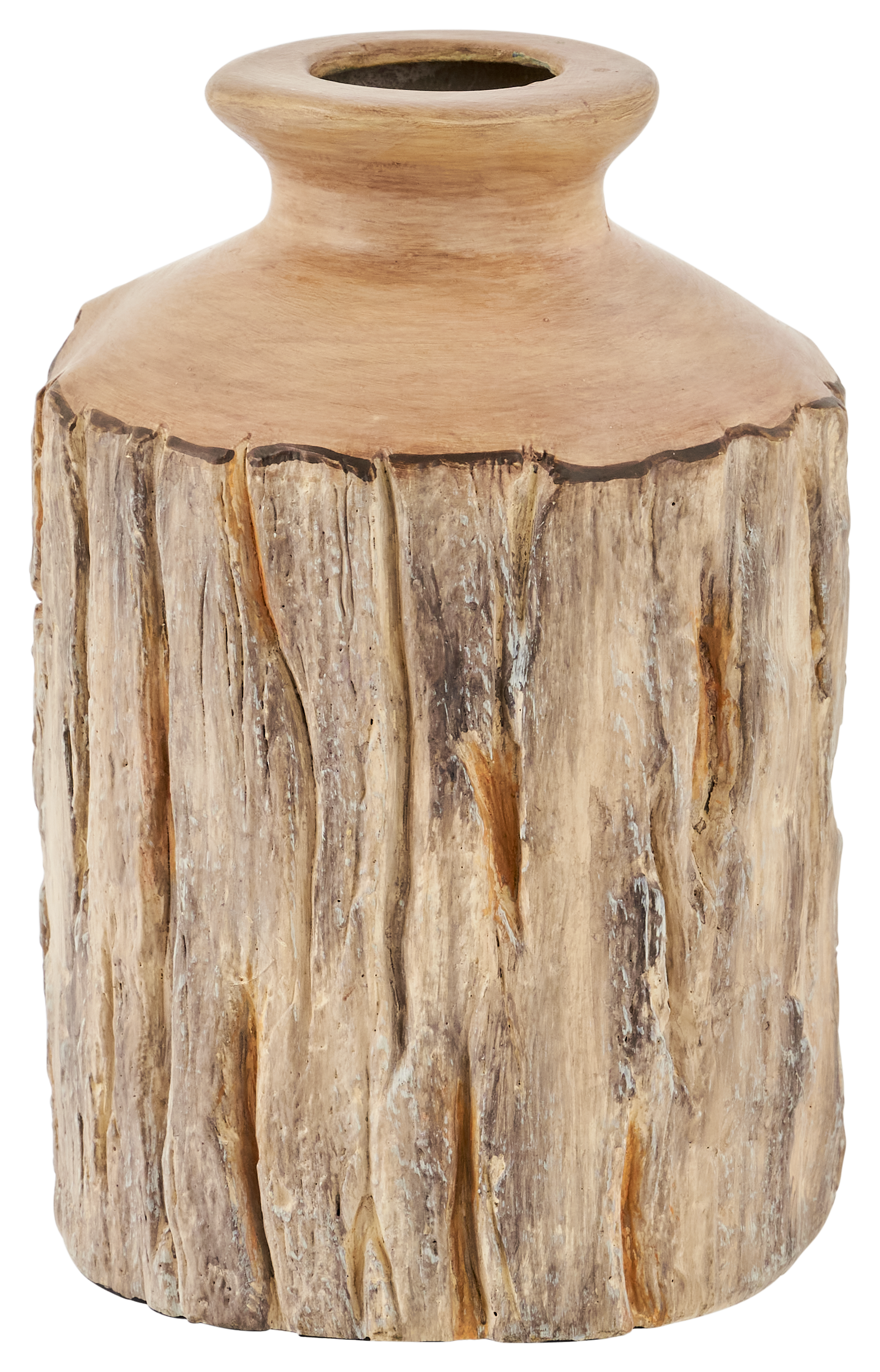 Image of "White River Home Faux-Wood Decorative Vase - 4.13"" x 4.13"" x 6.13"""