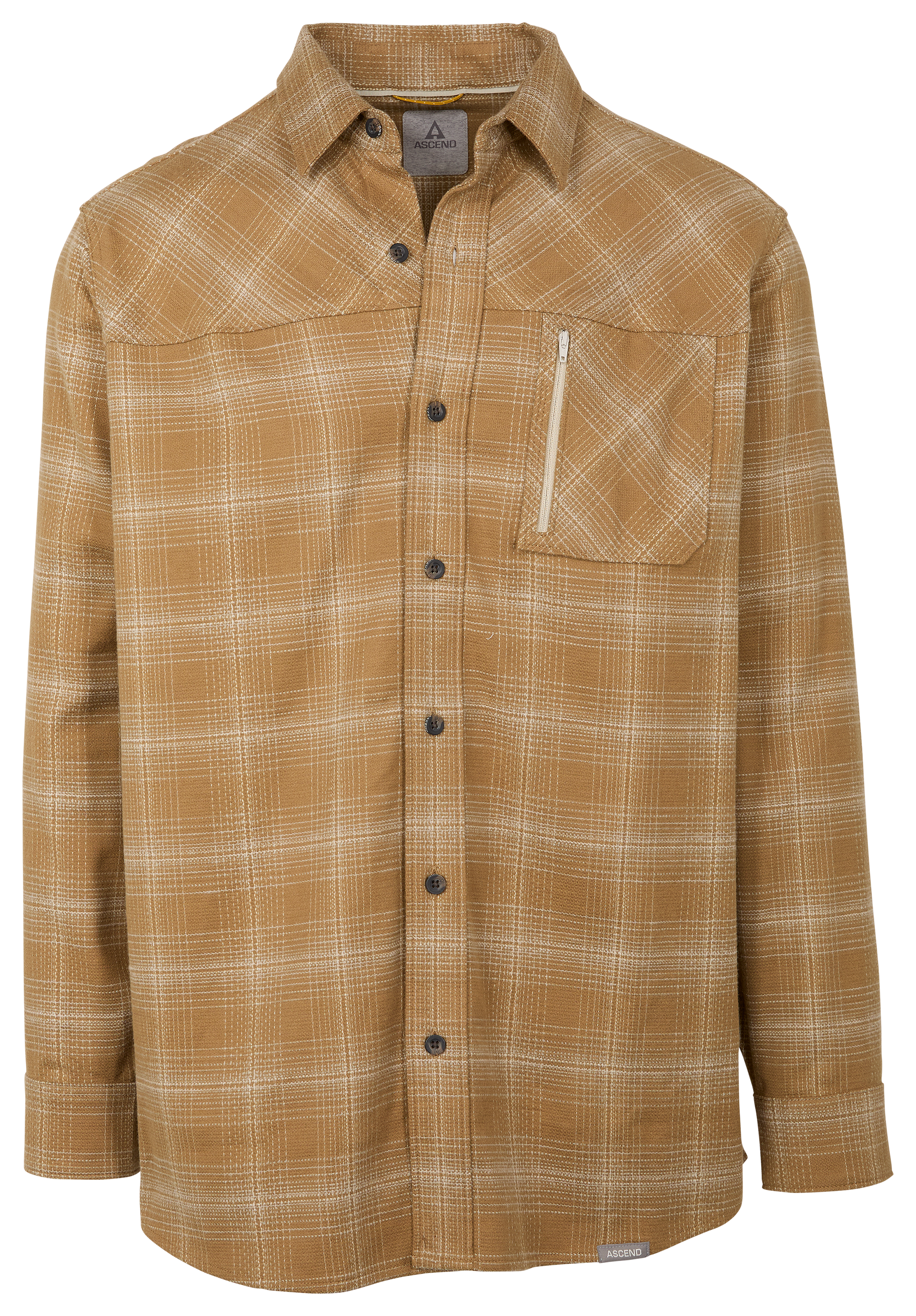 Image of Ascend Finn Button-Up Long-Sleeve Shirt - Ermine Plaid