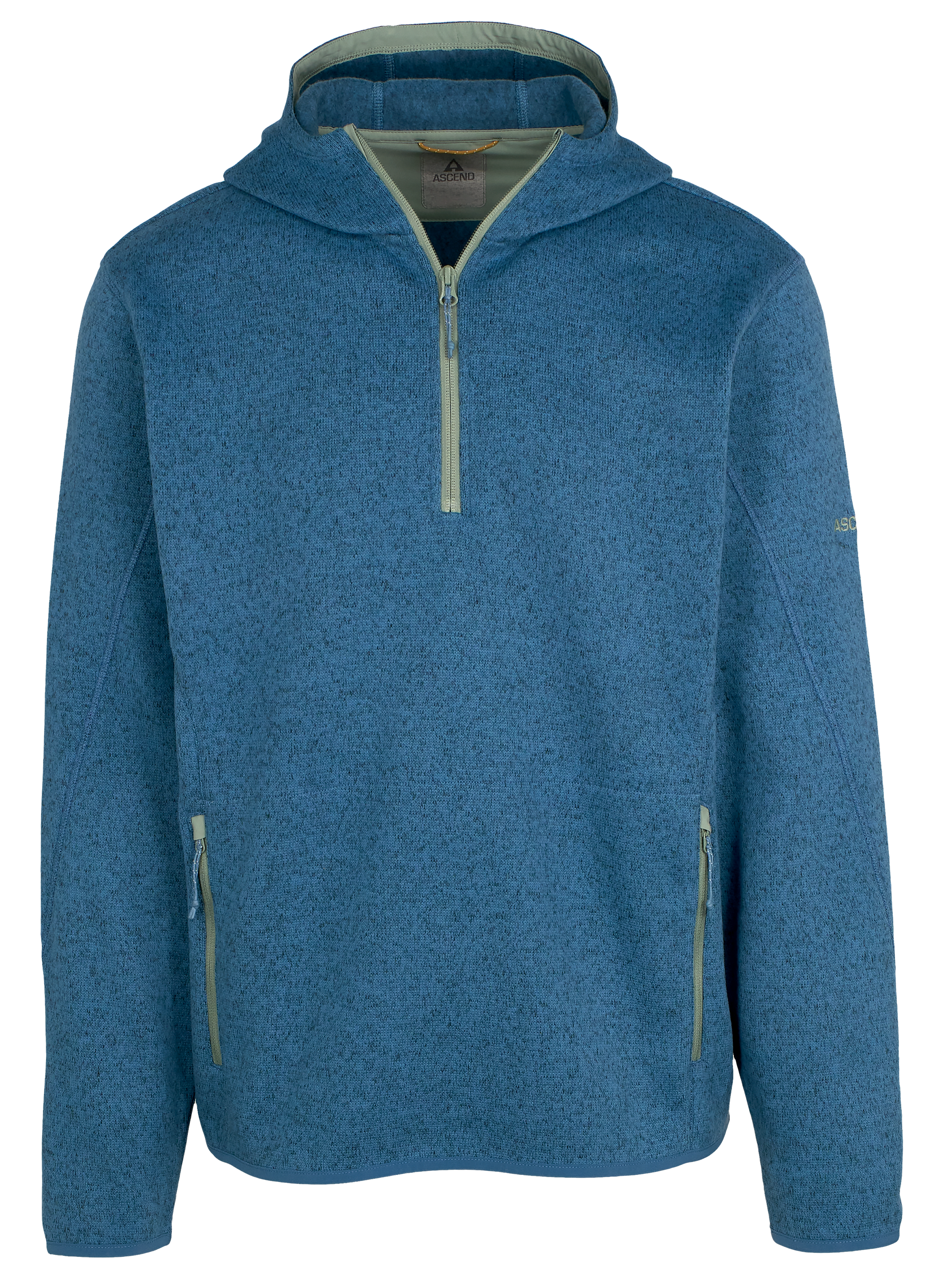 Image of Ascend Expedition Quarter-Zip Fleece Long-Sleeve Hoodie - Copen Blue - 2XL