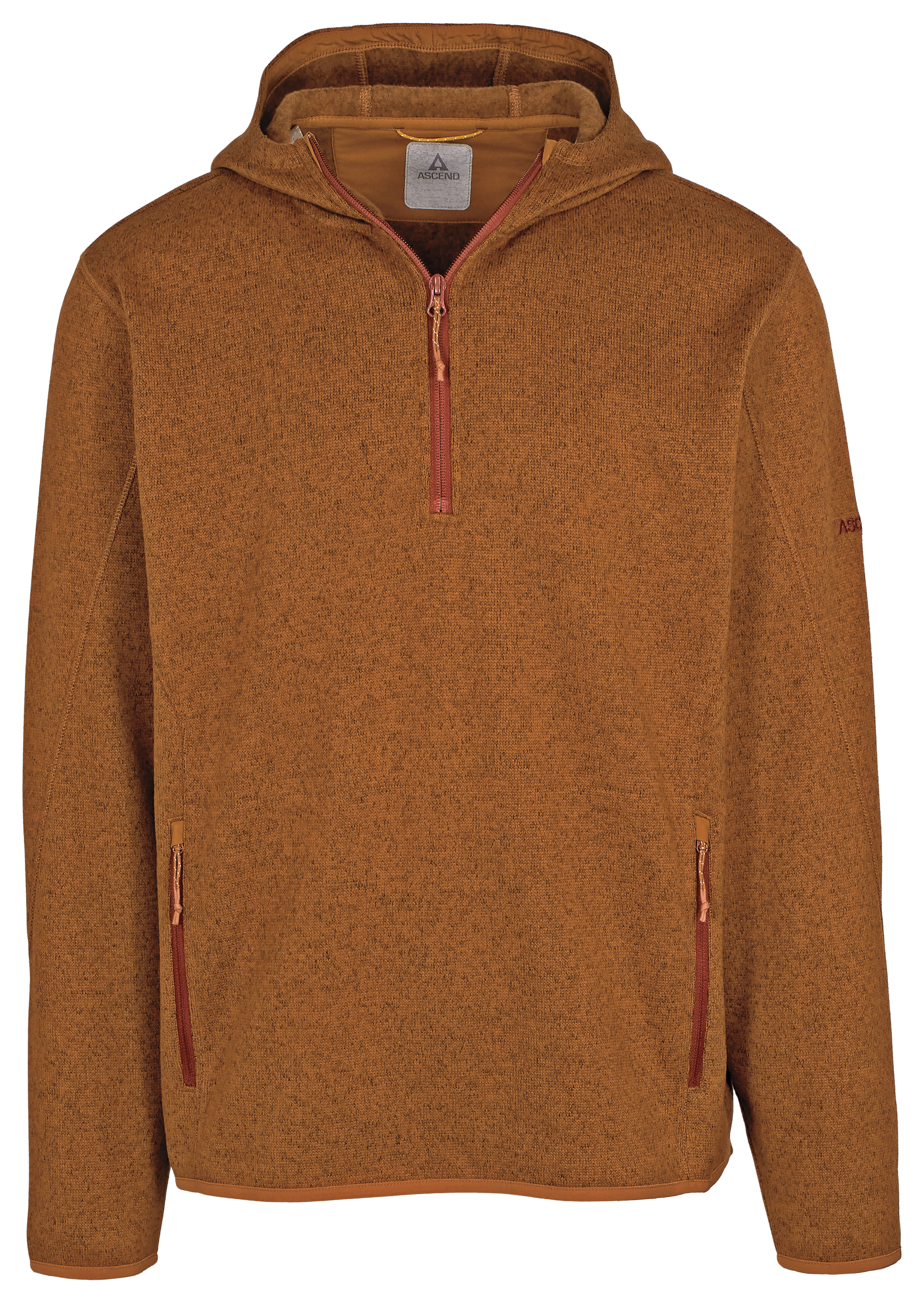 Image of Ascend Expedition Quarter-Zip Fleece Long-Sleeve Hoodie - Roasted Pecan - L