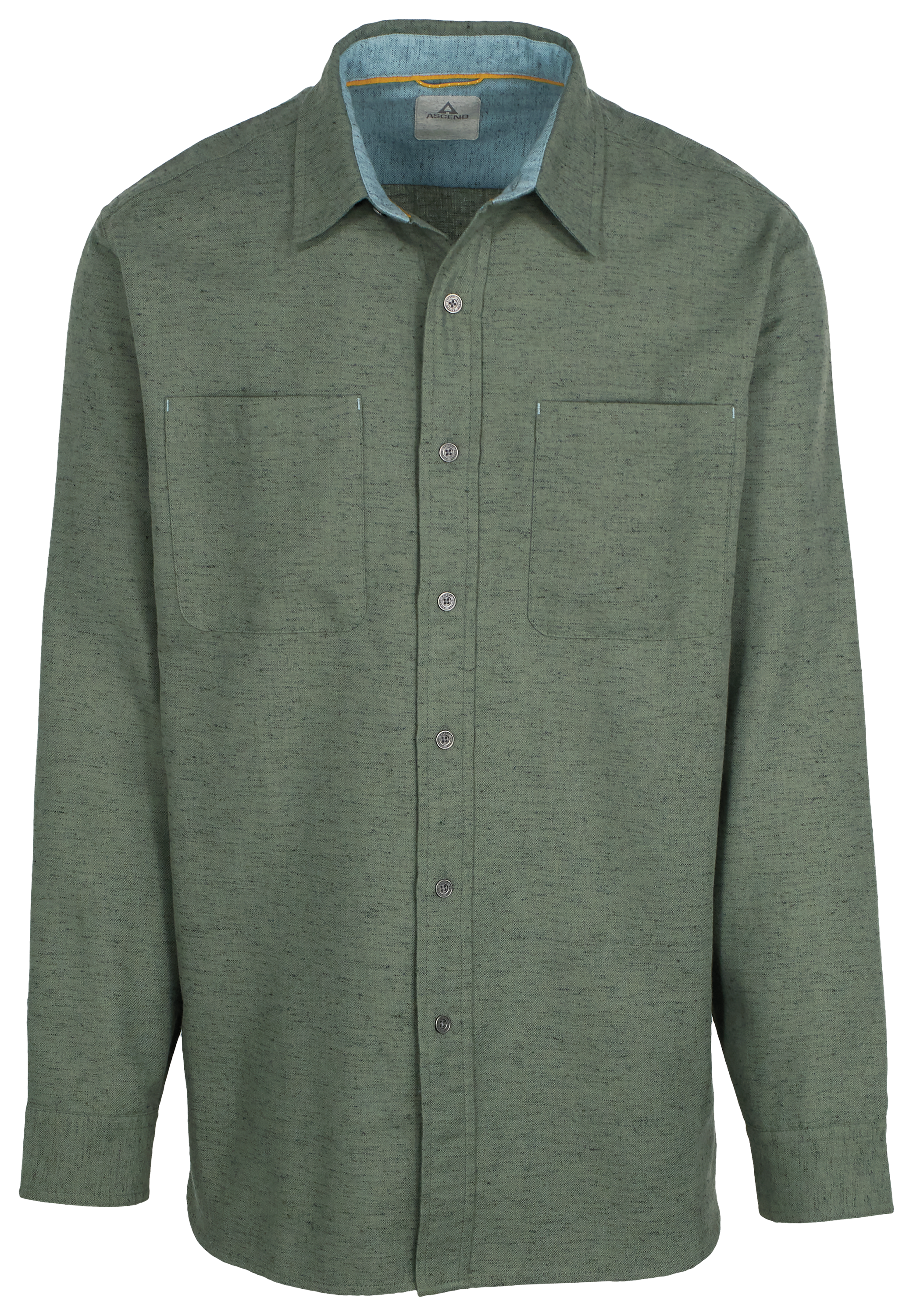 Image of Ascend Slub Herringbone Long-Sleeve Button-Down Shirt - Agave Green
