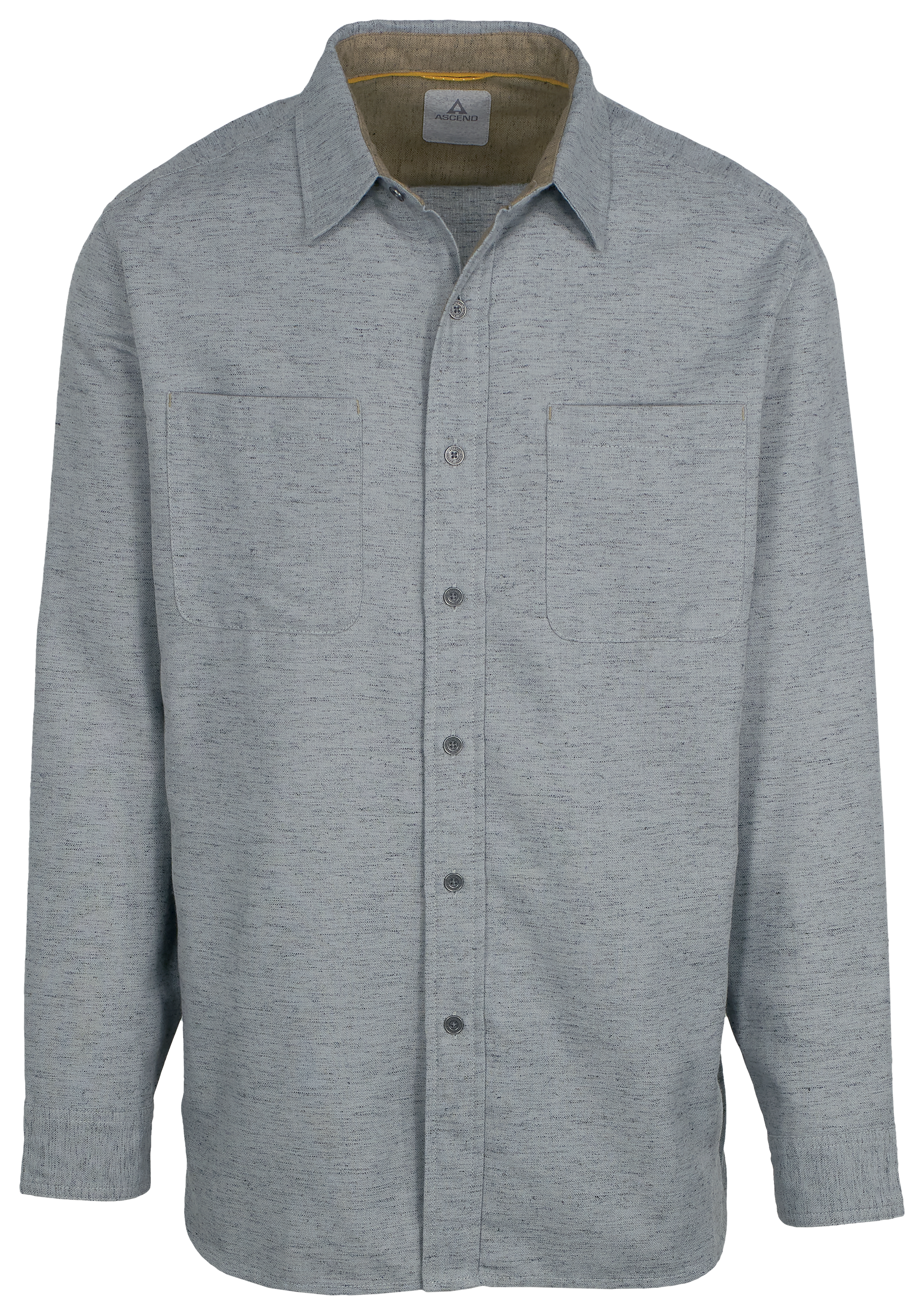Image of Ascend Slub Herringbone Long-Sleeve Button-Down Shirt - Ultimate Grey