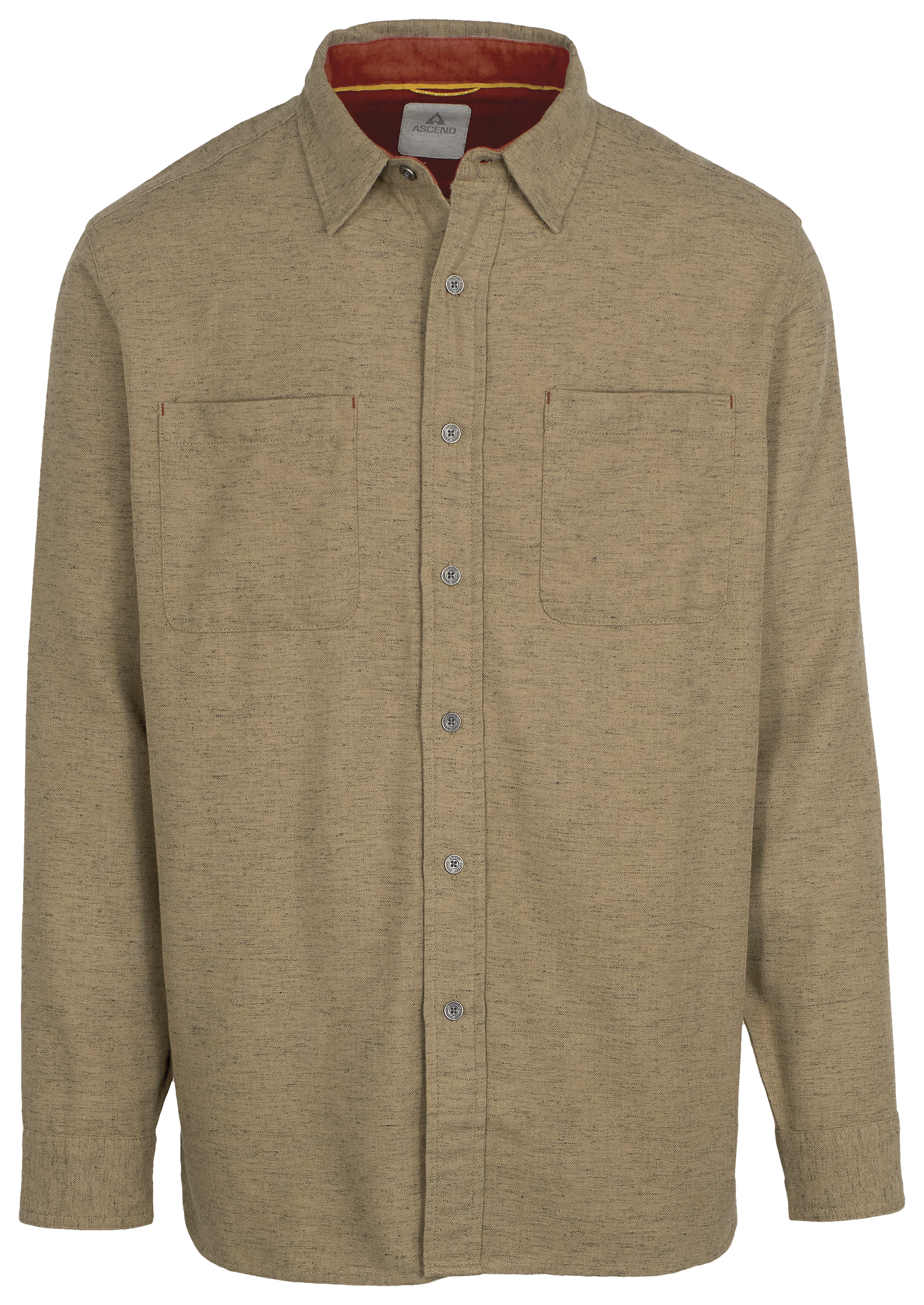Image of Ascend Slub Herringbone Long-Sleeve Button-Down Shirt - Coriander