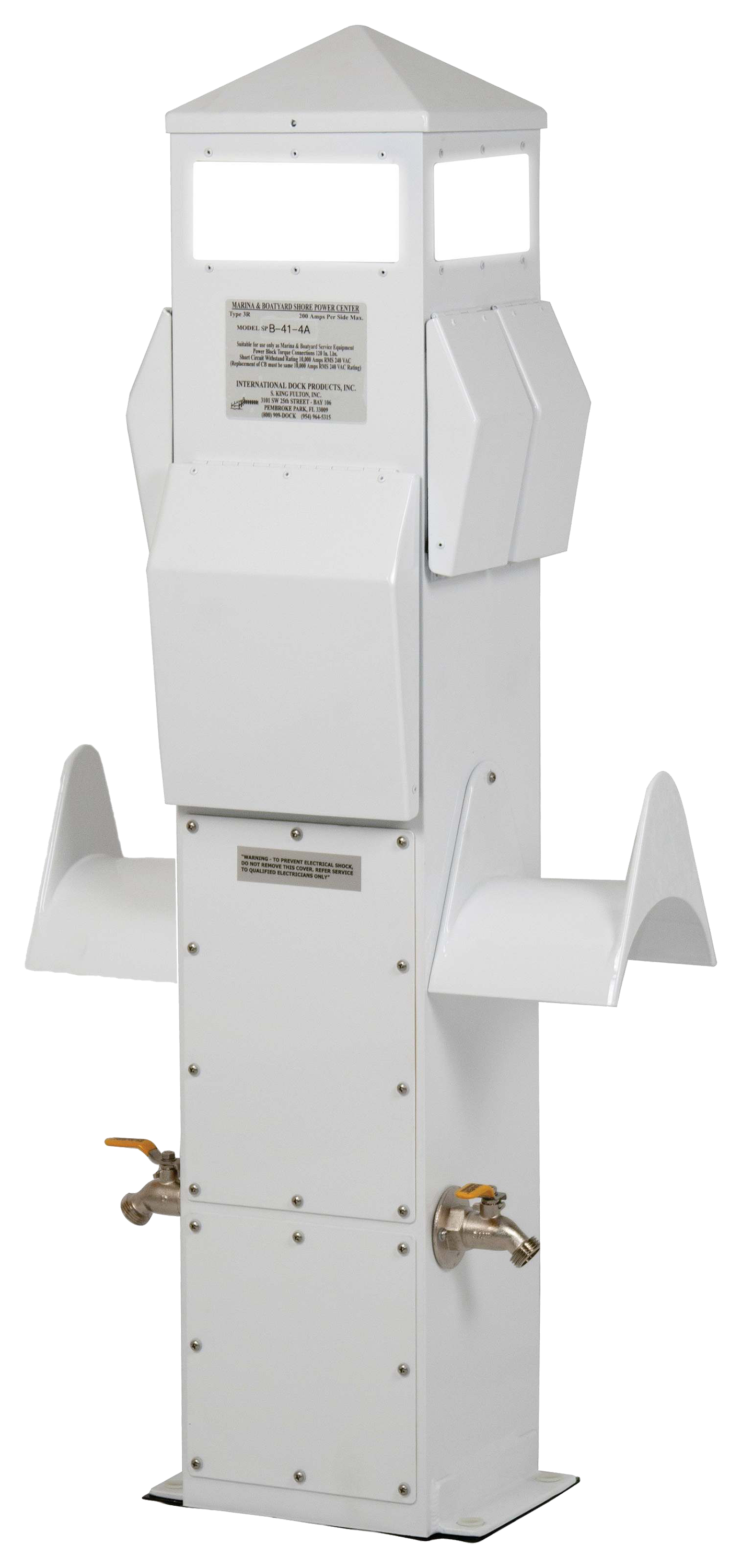 Image of "International Dock Products 41"" Aluminum 50/50/30/30 Amp Power Dock Pedestal"