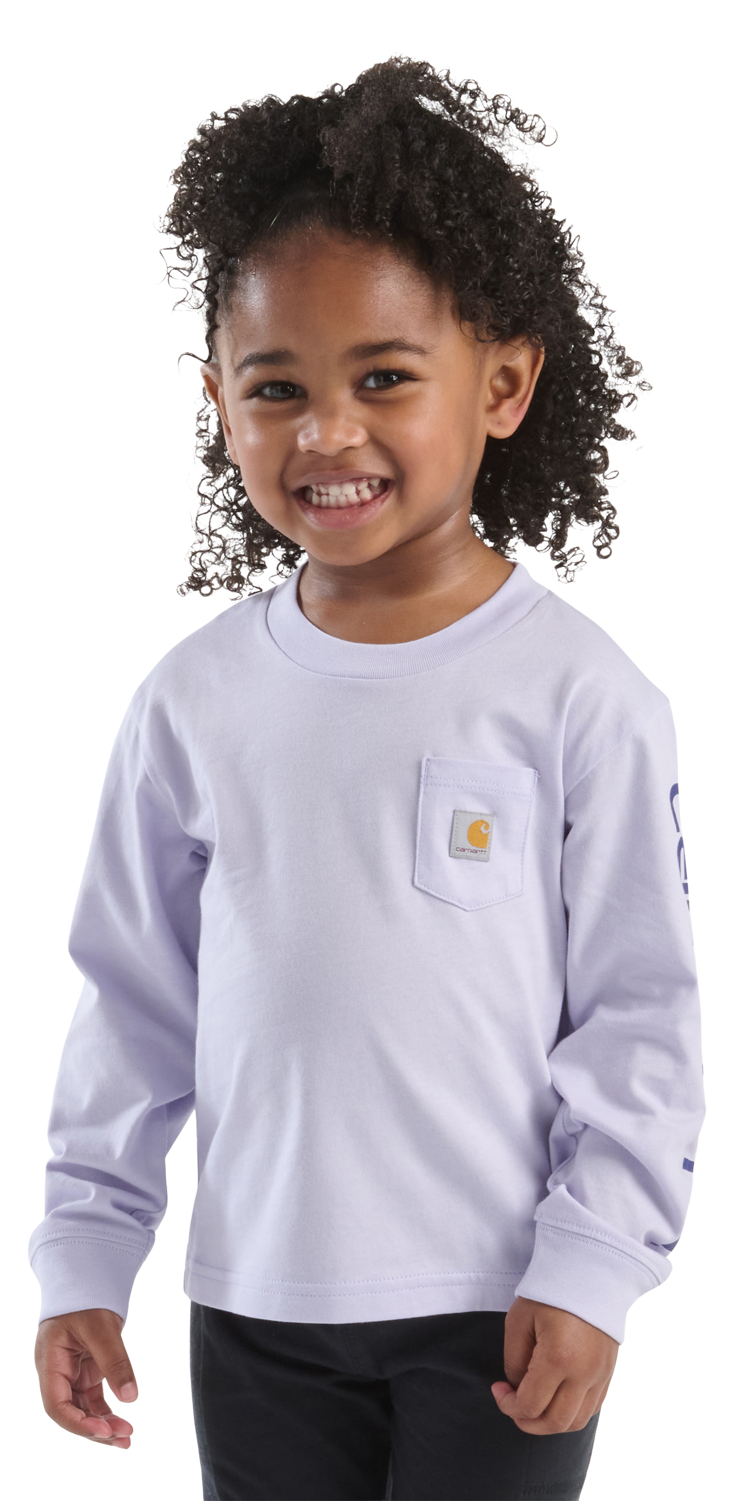 Image of Carhartt Core Logo Pocket Long-Sleeve T-Shirt for Kids - Mica