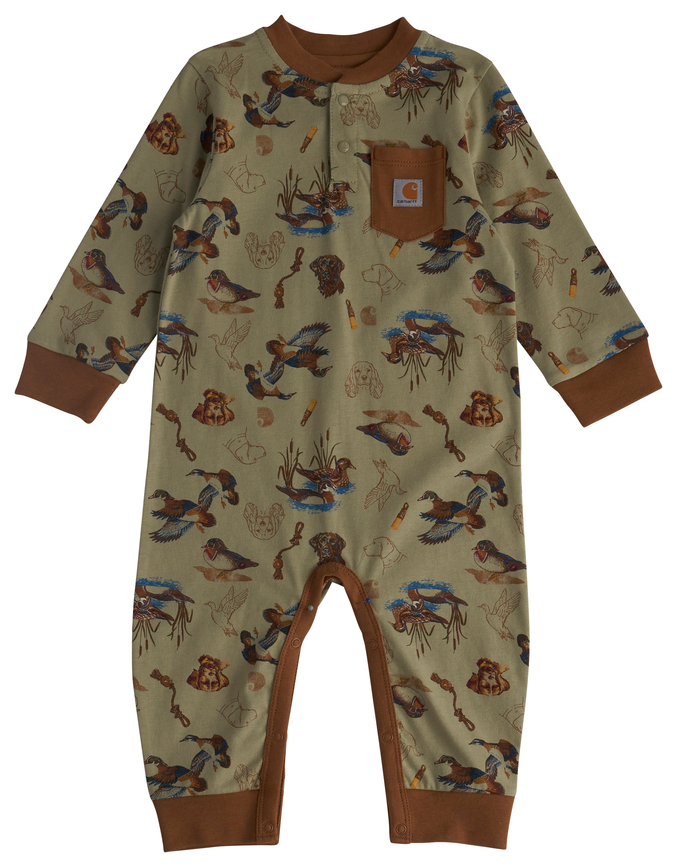 Carhartt Duck Print Long-Sleeve Bodysuit for Babies