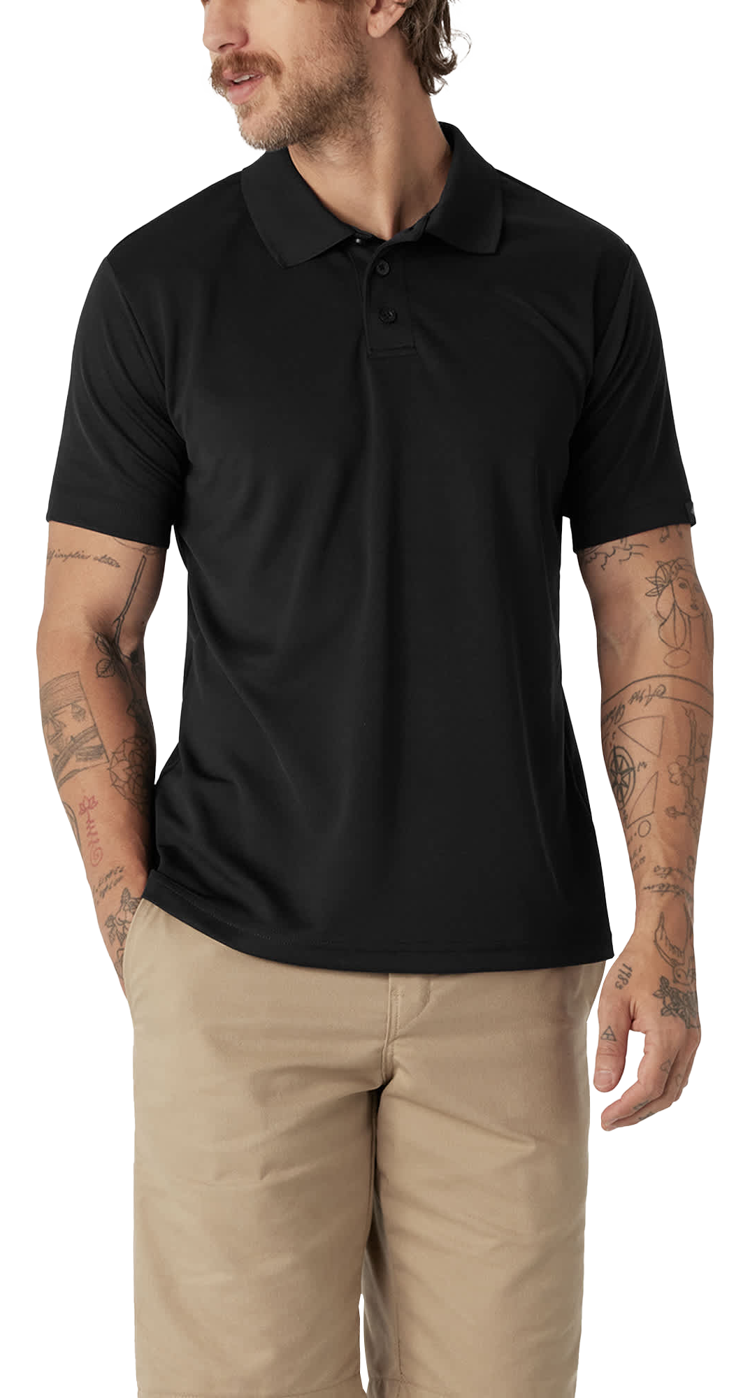Image of Dickies Everyday Short-Sleeve Polo Shirt for Men - Black - XL