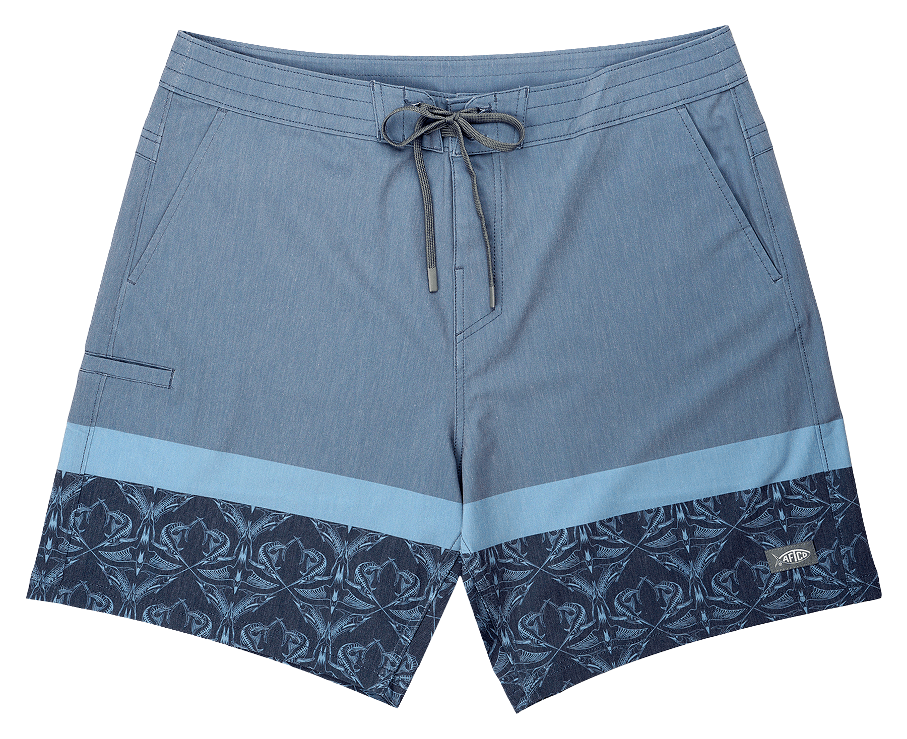Image of AFTCO Cocoboardie Recycled Fishing Board Shorts for Men - Blue Shadow - 36