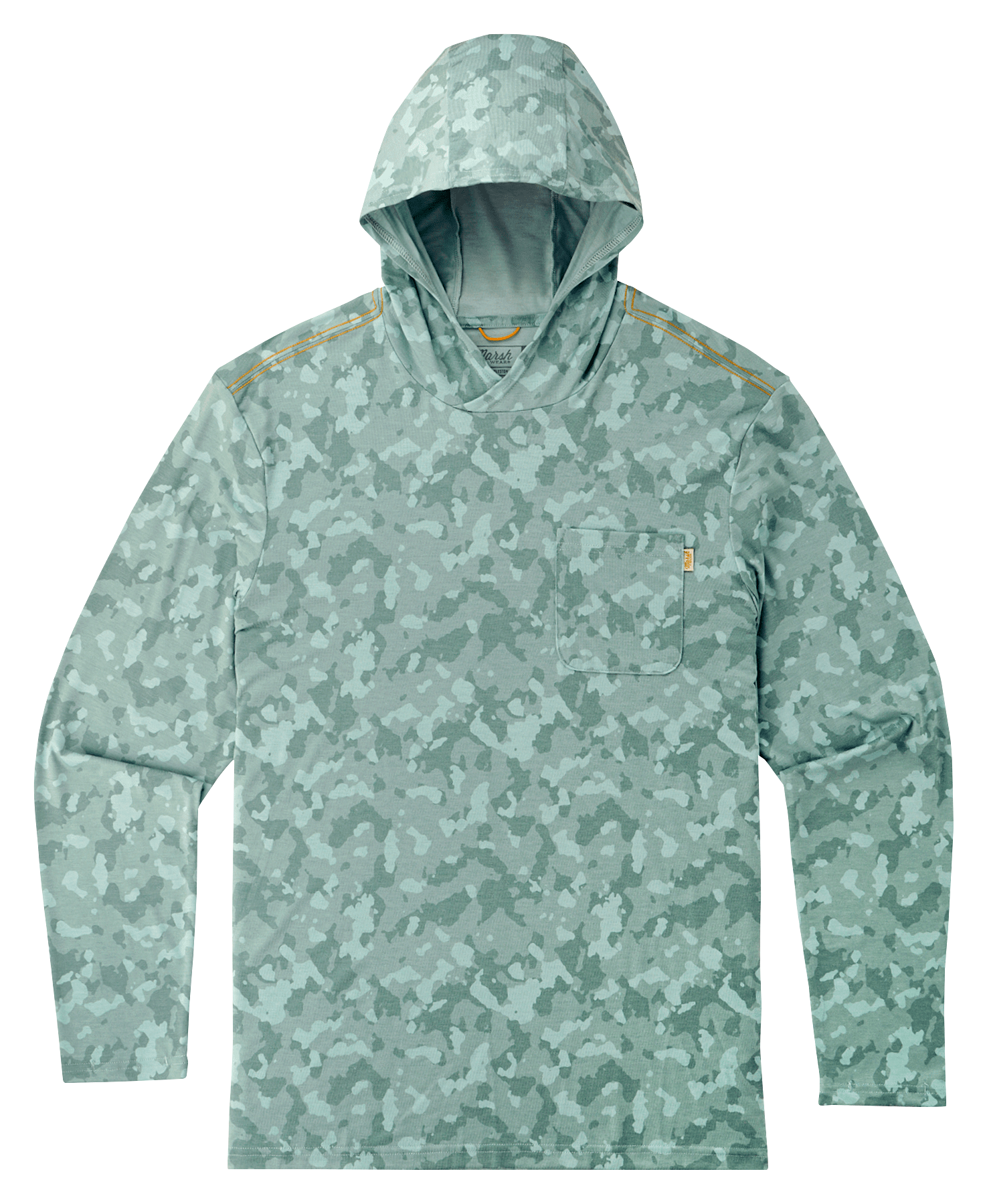 Image of Marsh Wear Buxton Hagood Performance Long-Sleeve Hoodie for Men - Trellis Foxhole Camo