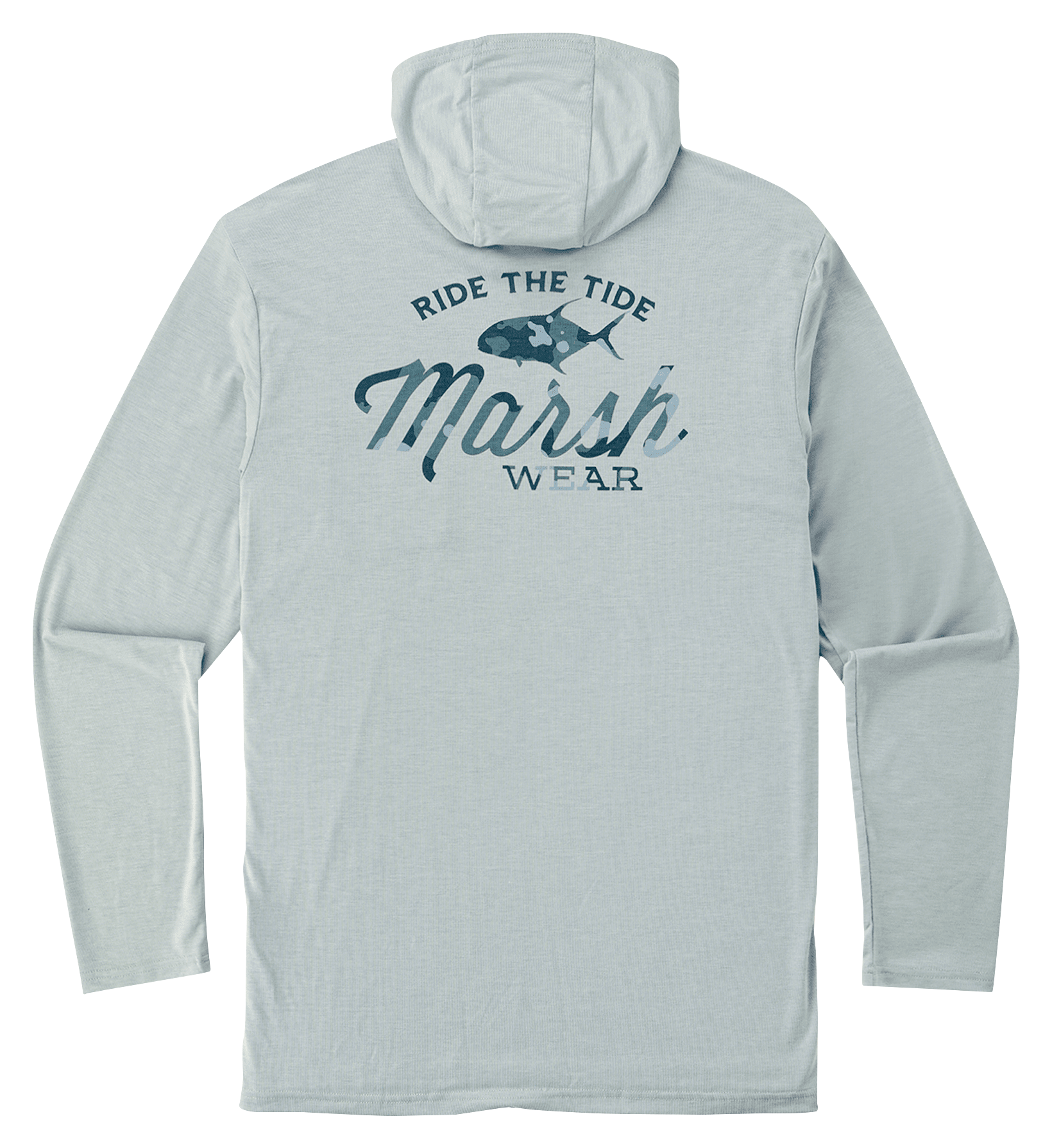 Image of Marsh Wear Buxton Hagood Graphic Long-Sleeve Hoodie for Men - Smoke Heather