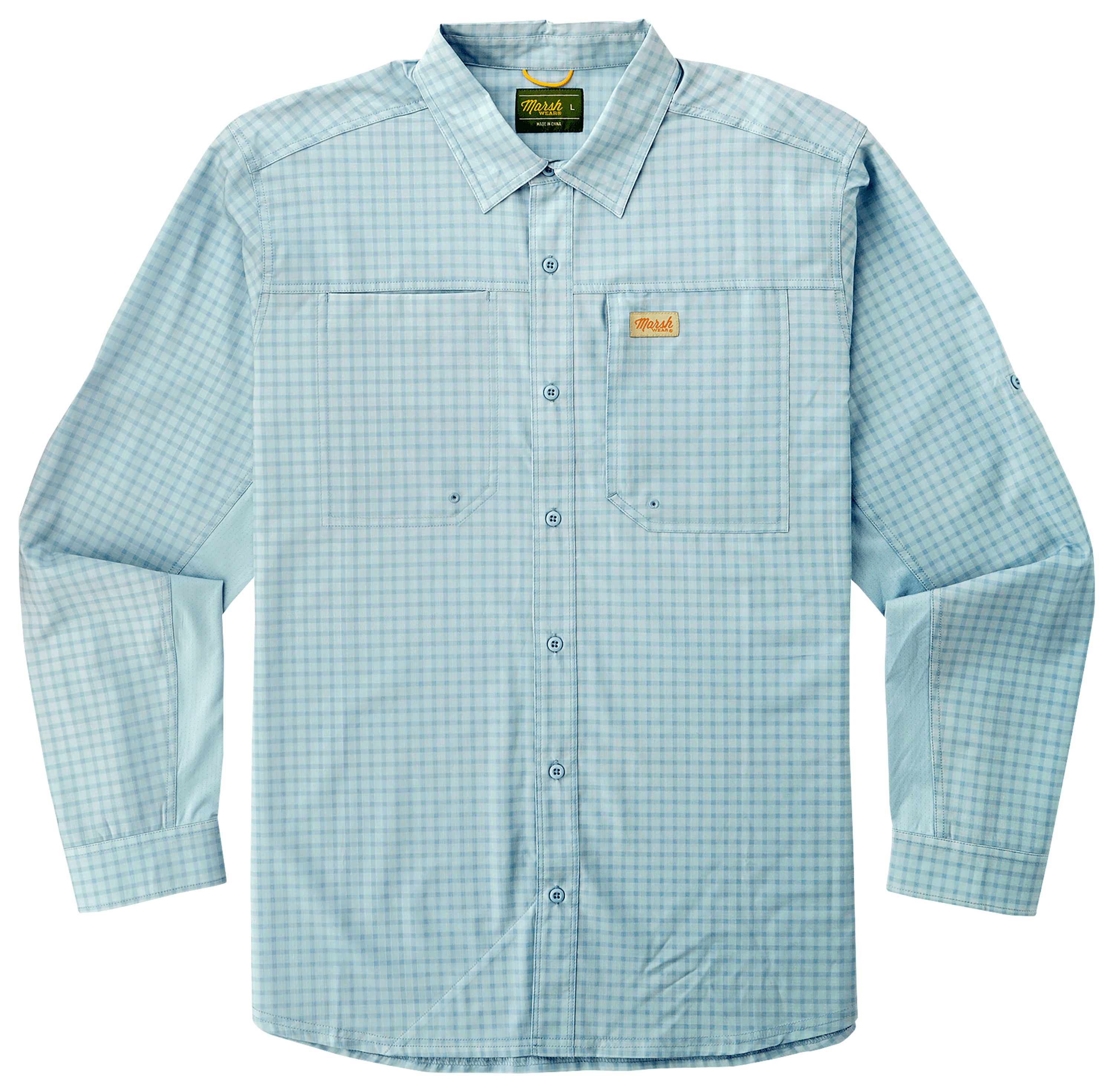 Image of Marsh Wear Lenwood Hagood Long-Sleeve Button-Down Shirt - Cloud