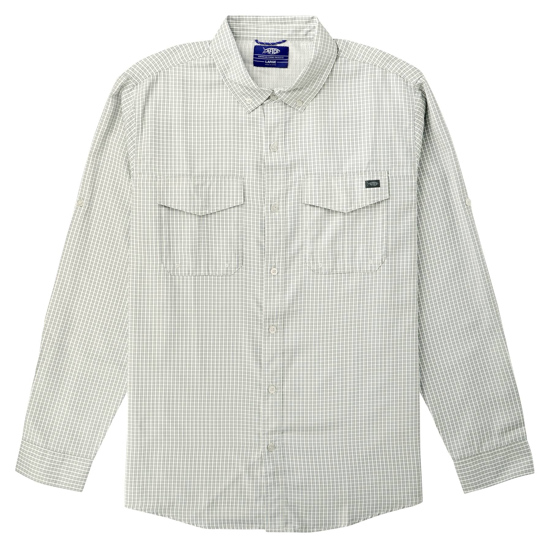 Image of AFTCO Sirius Tech Button-Up Long-Sleeve Shirt for Men - White