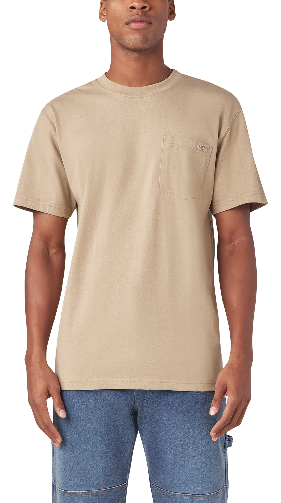 Image of Dickies Heavyweight Short-Sleeve Pocket T-Shirt for Men - Desert Sand Heather