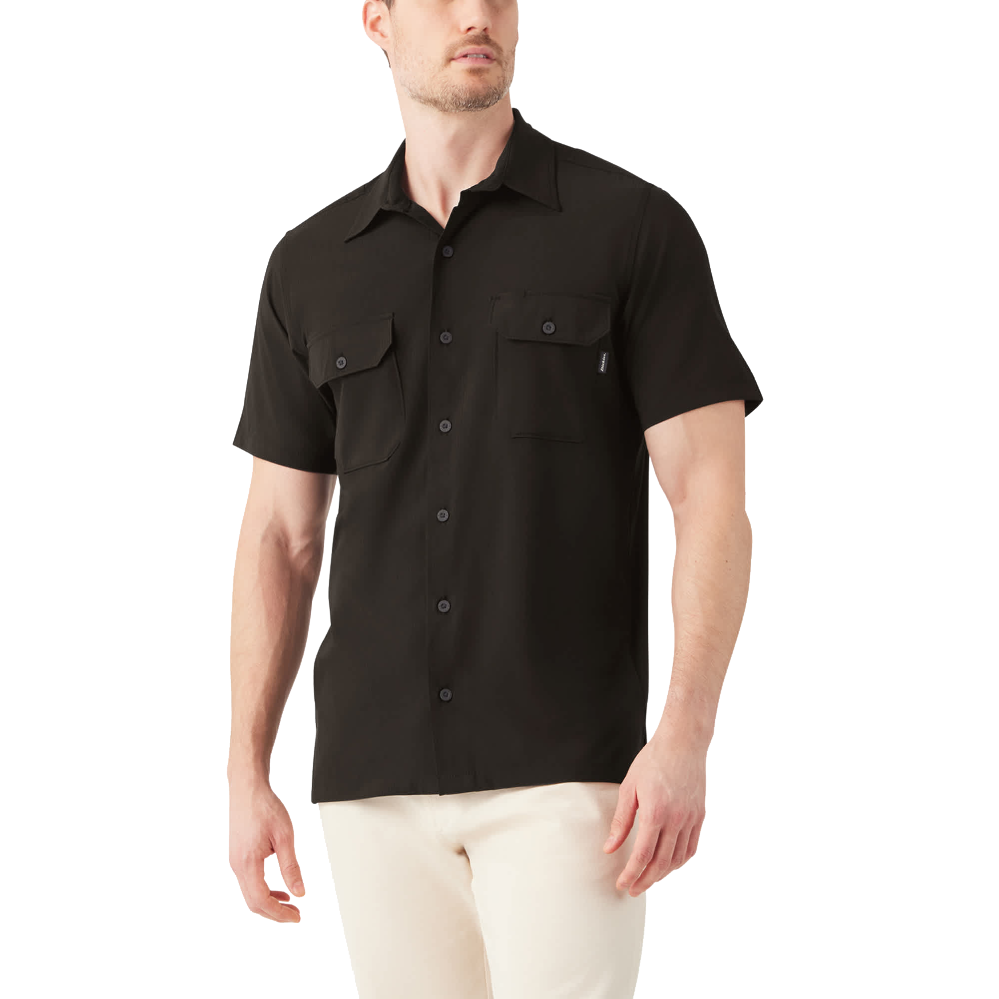 Image of Dickies Performance Short-Sleeve Work Shirt for Men - Black