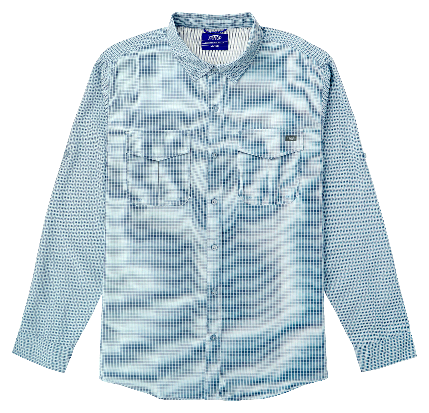 Image of AFTCO Sirius Tech Button-Up Long-Sleeve Shirt for Men - Dusk