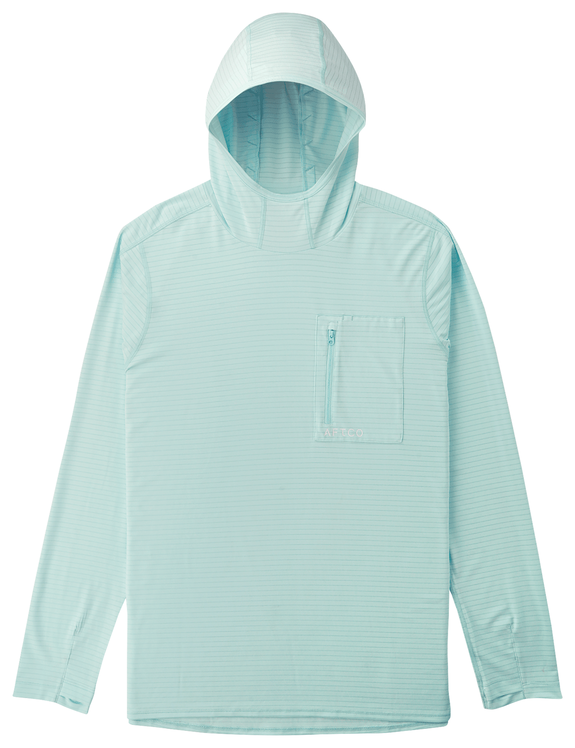 Image of AFTCO Channel Hooded Fishing Shirt for Men - Shoreline Blue - L