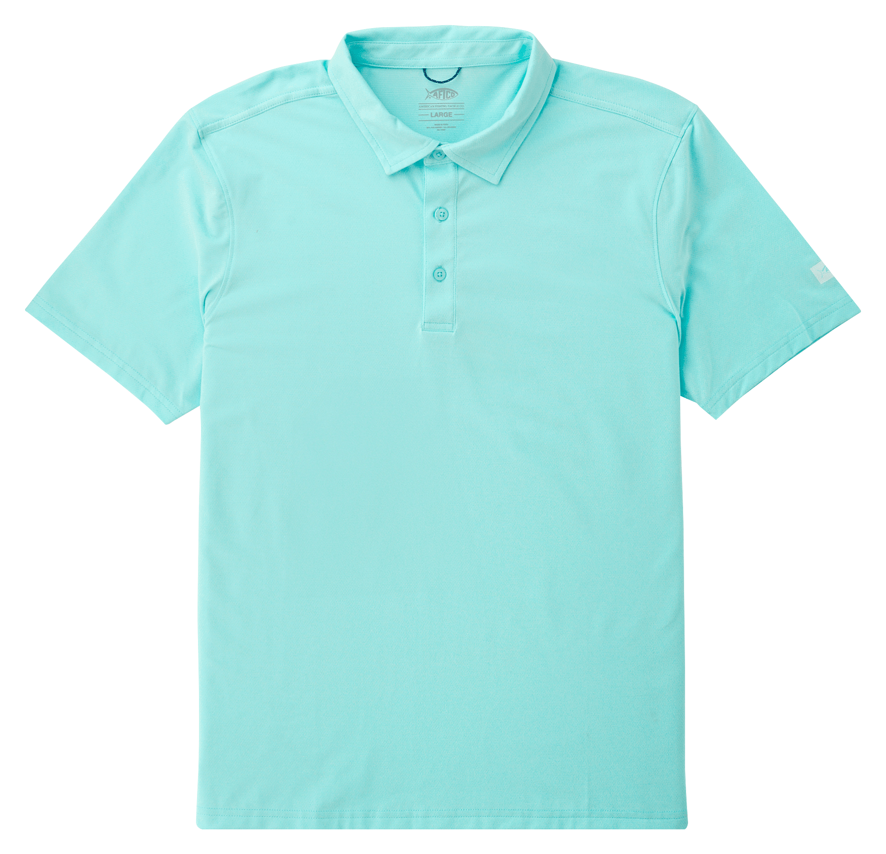 Image of AFTCO Air-O-Mesh Short-Sleeve Polo for Men - Shoreline Blue Heather